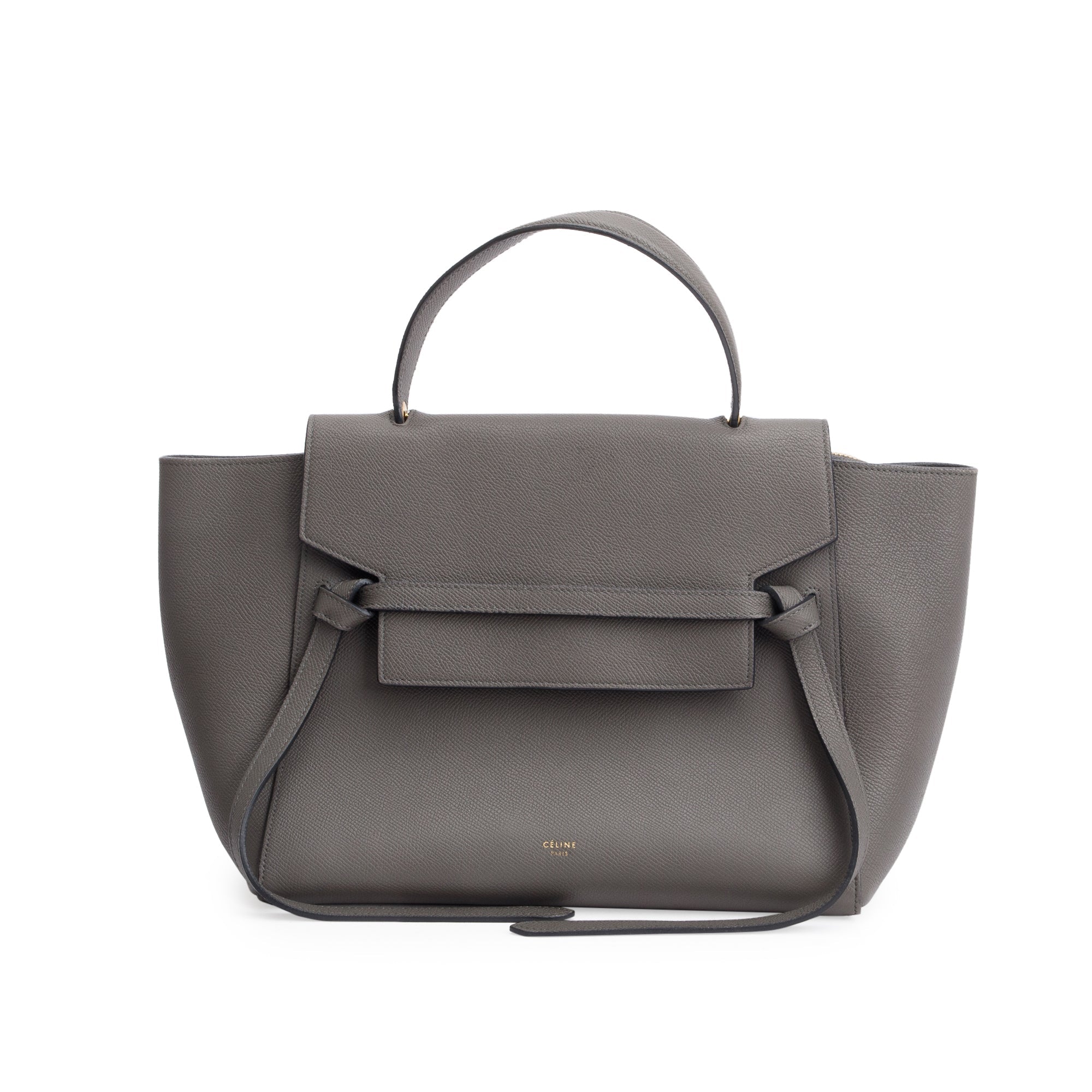 Celine Grey Grained Calfskin Leather Mini Belt Bag