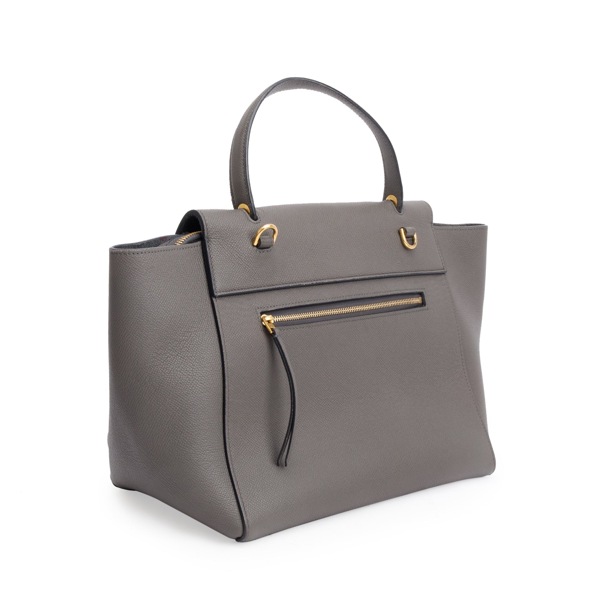 Celine Grey Grained Calfskin Leather Mini Belt Bag