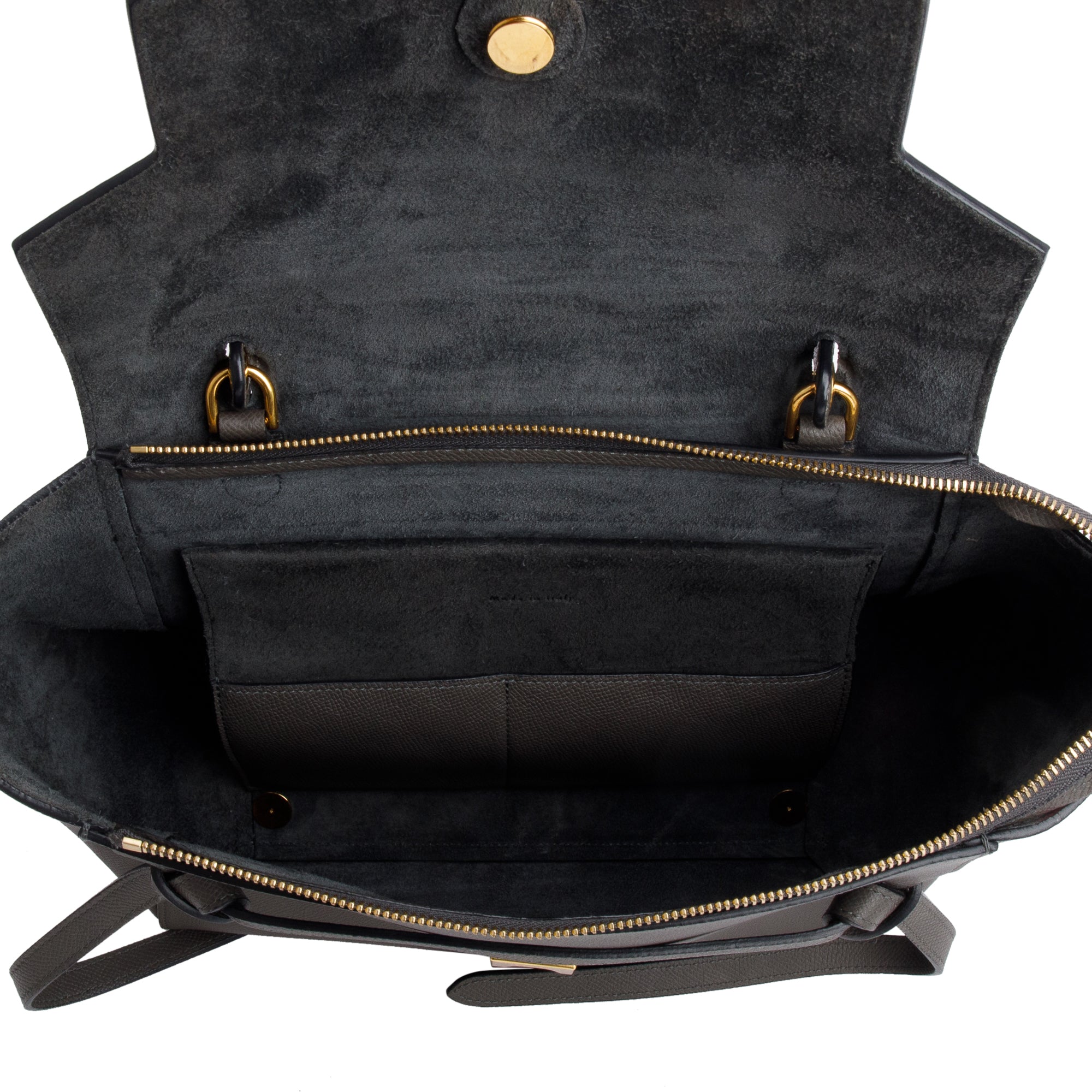 Celine Grey Grained Calfskin Leather Mini Belt Bag