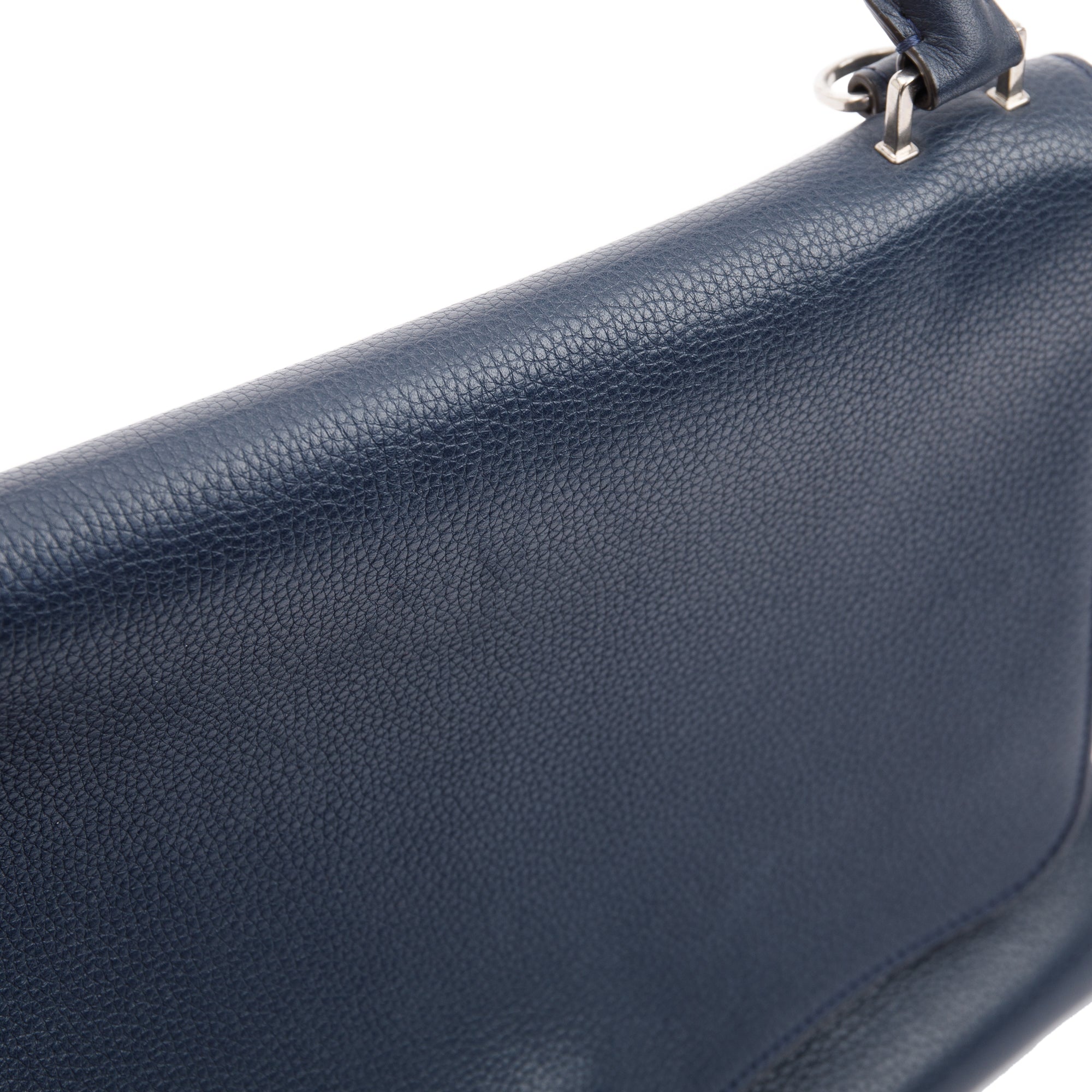 Celine Medium Navy Calfskin Suede Leather Trapeze Bag