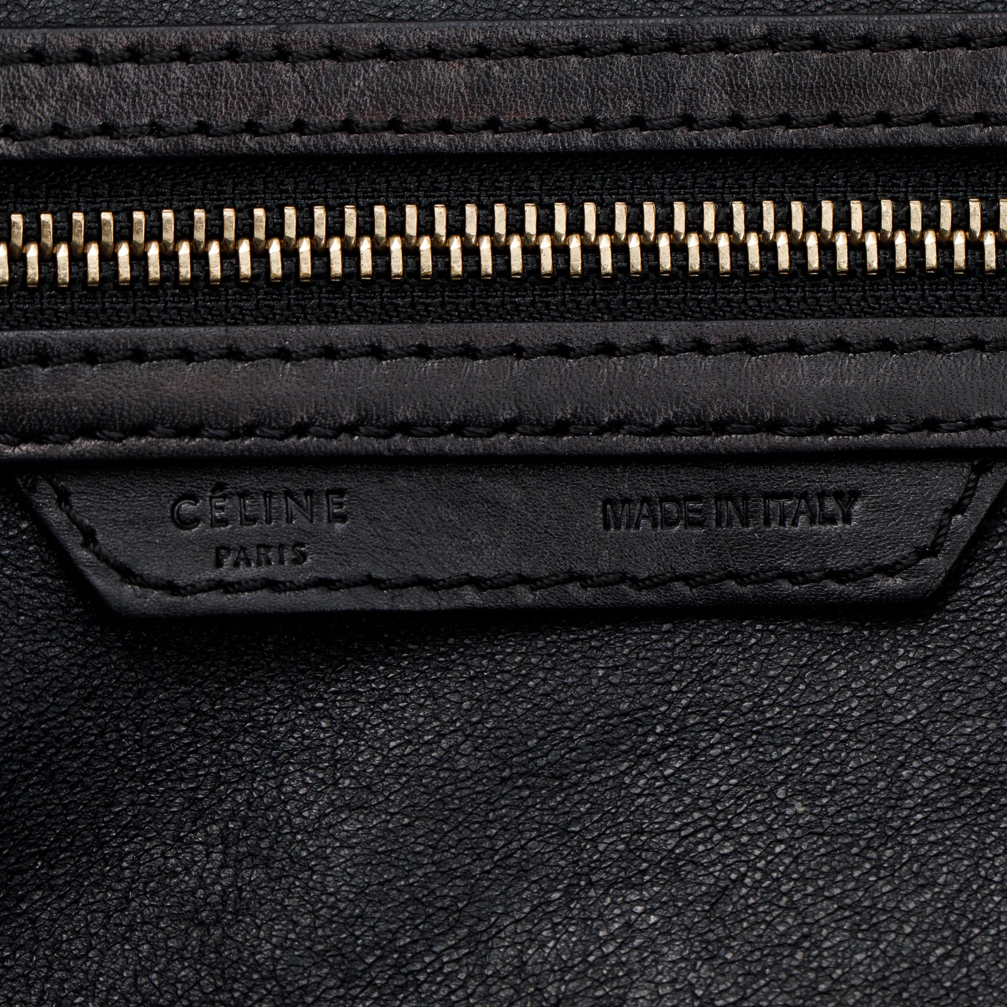 Celine Natural Canvas and Black & Navy Tricolour Calfskin Leather Mini Luggage Tote