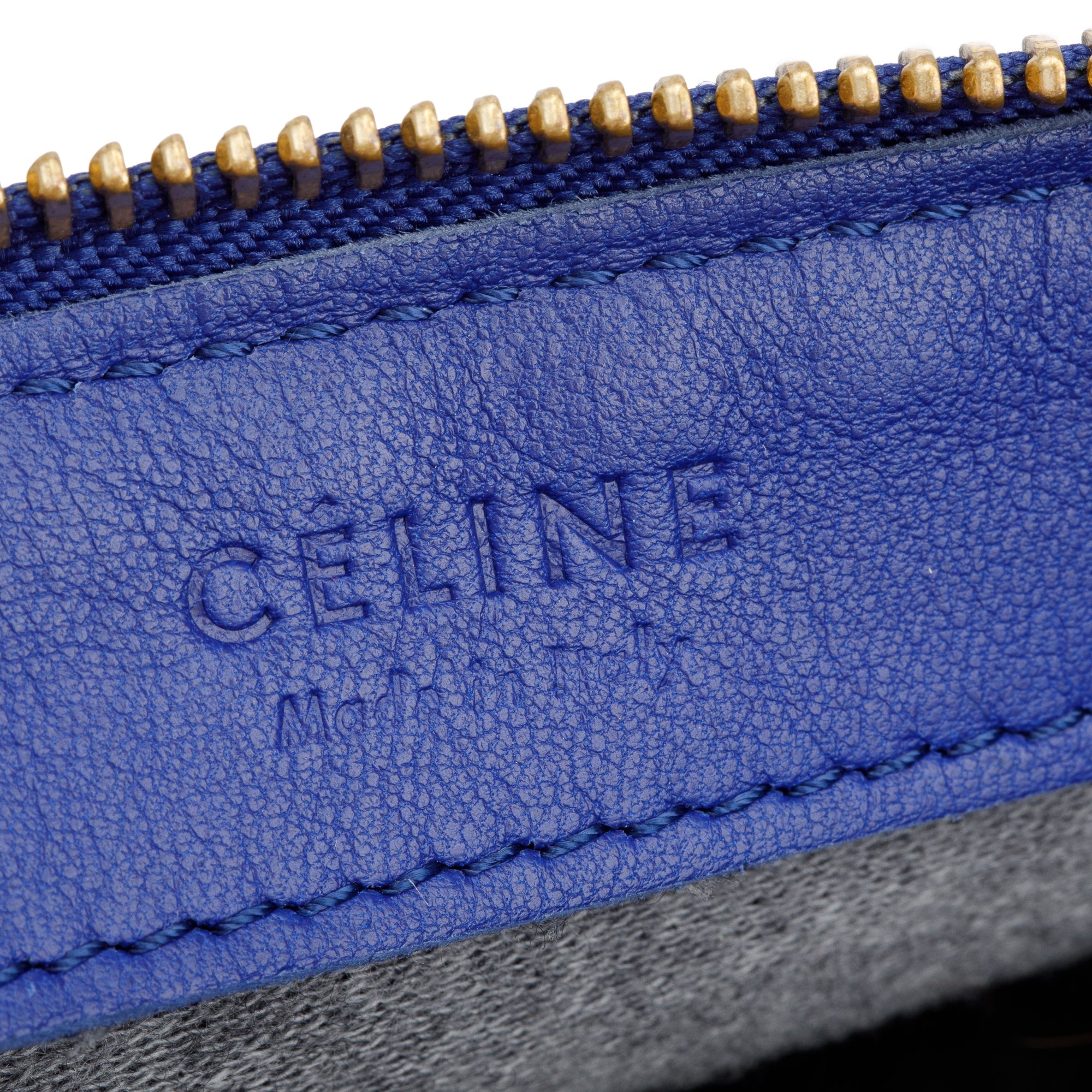 Celine Navy Blue Calfskin Leather Small Trio Crossbody Bag