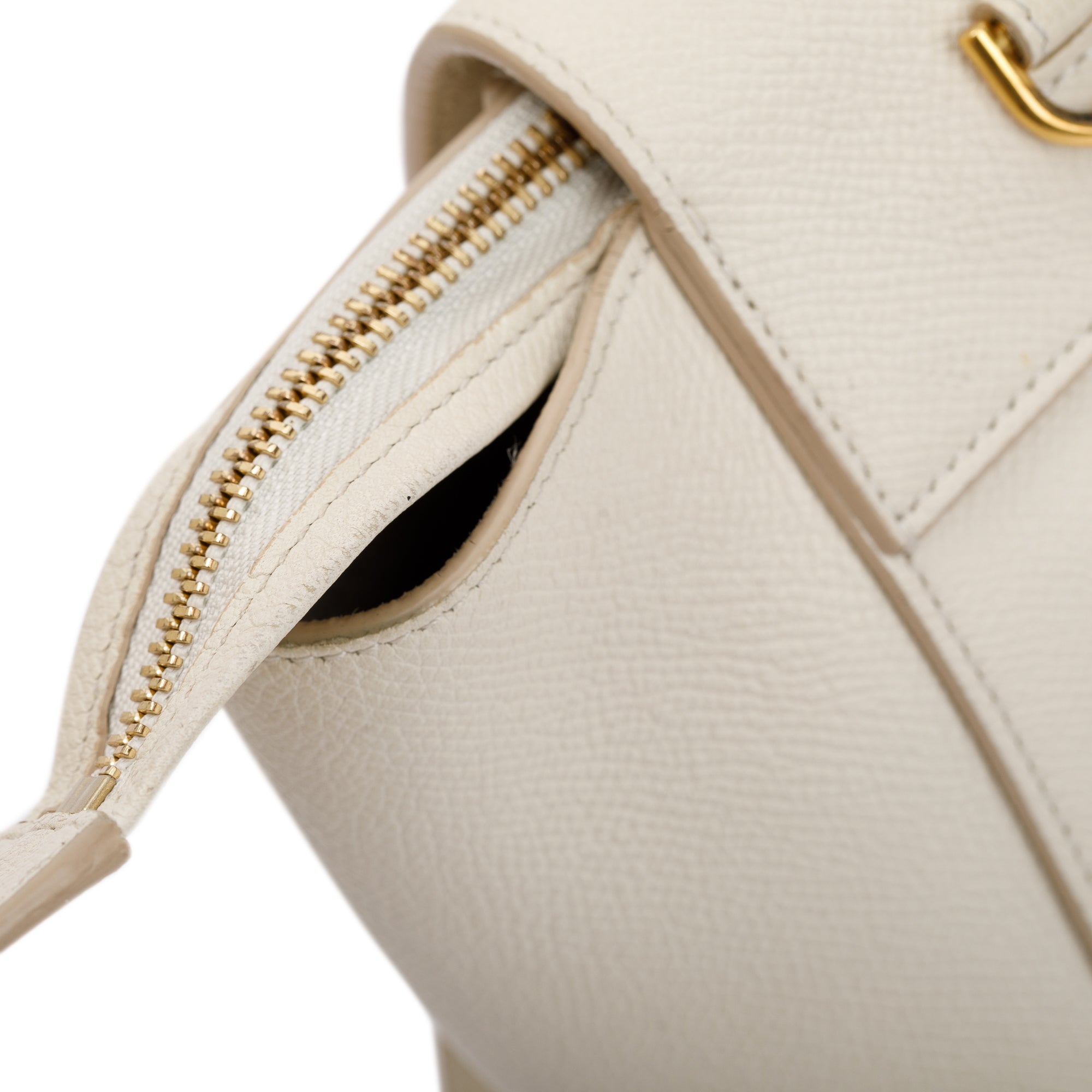 Celine Neutral Leather Micro Belt Bag w/ Strap