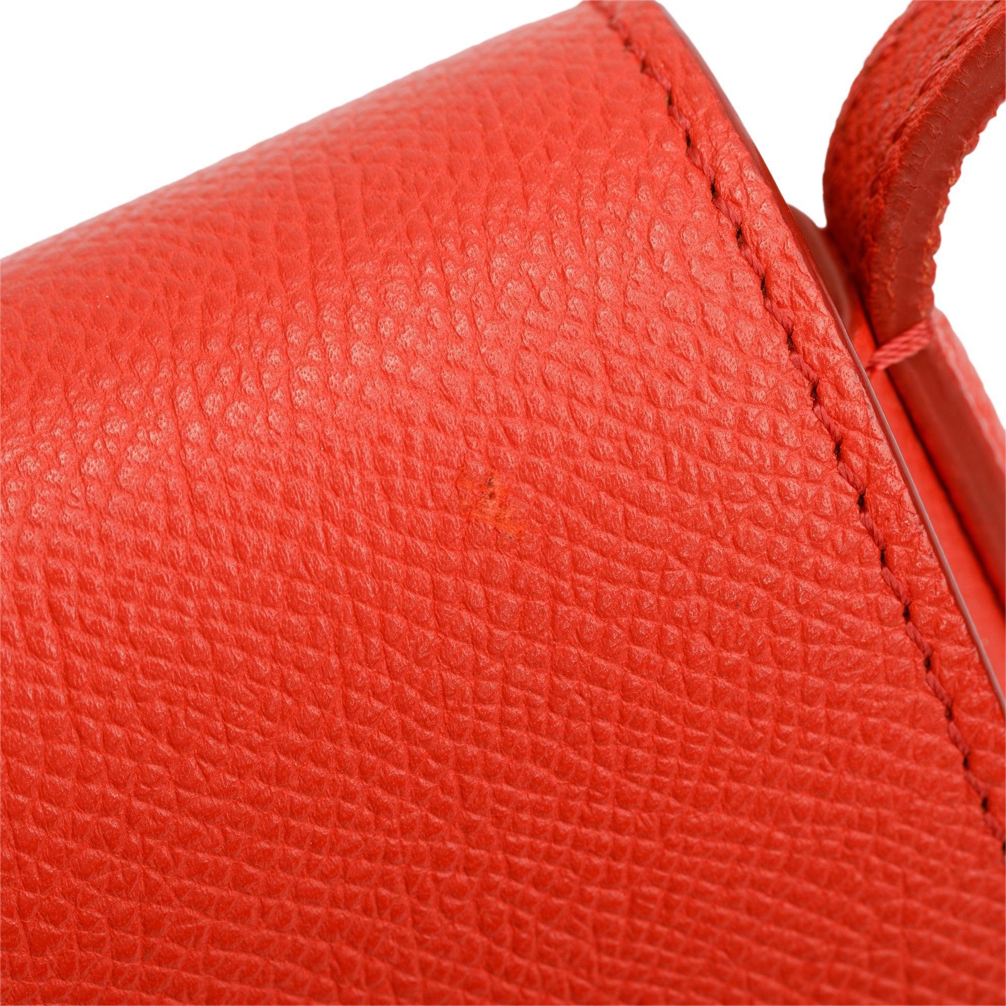 Celine Red Grained Leather Small Trotteur Crossbody Bag