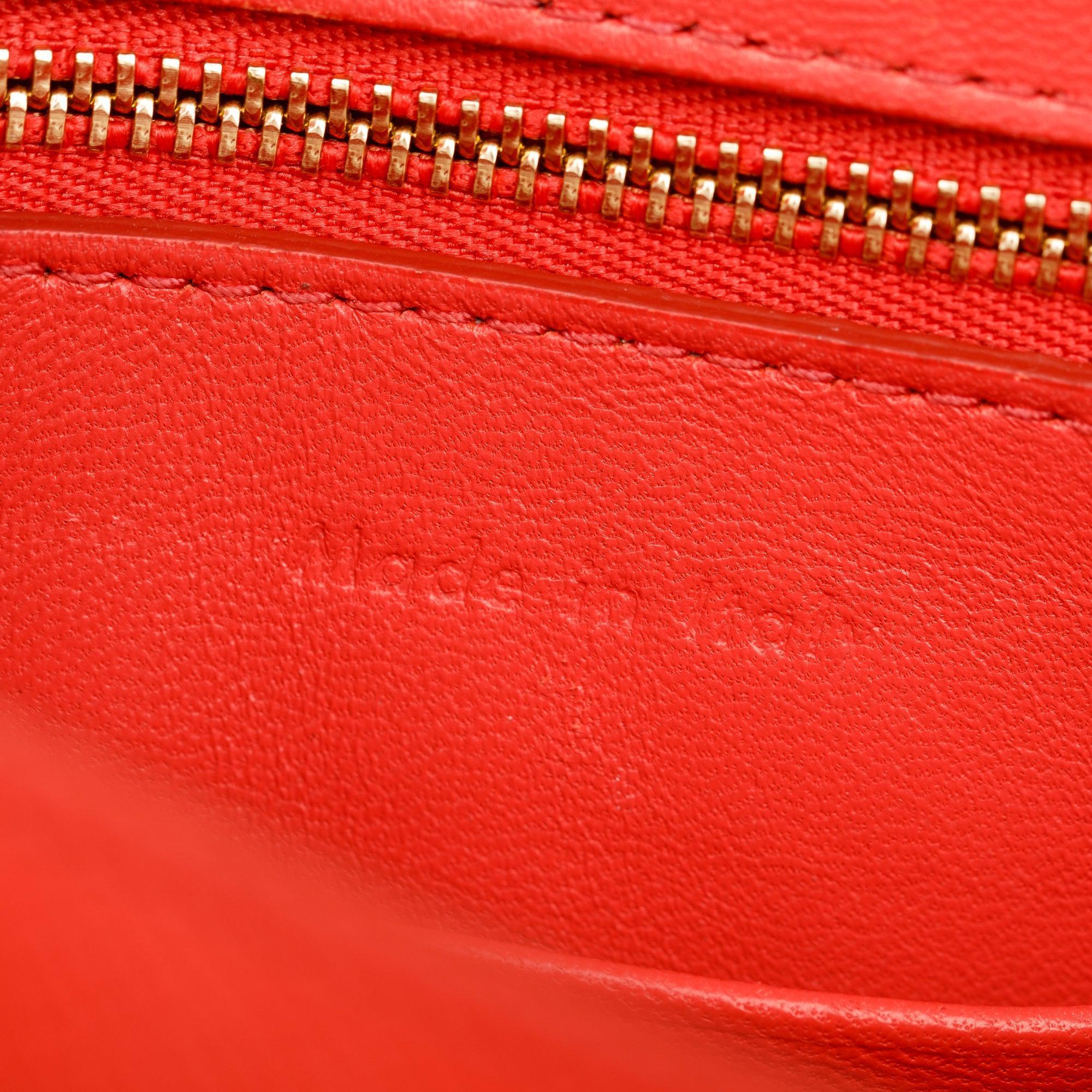 Celine Red Grained Leather Small Trotteur Crossbody Bag
