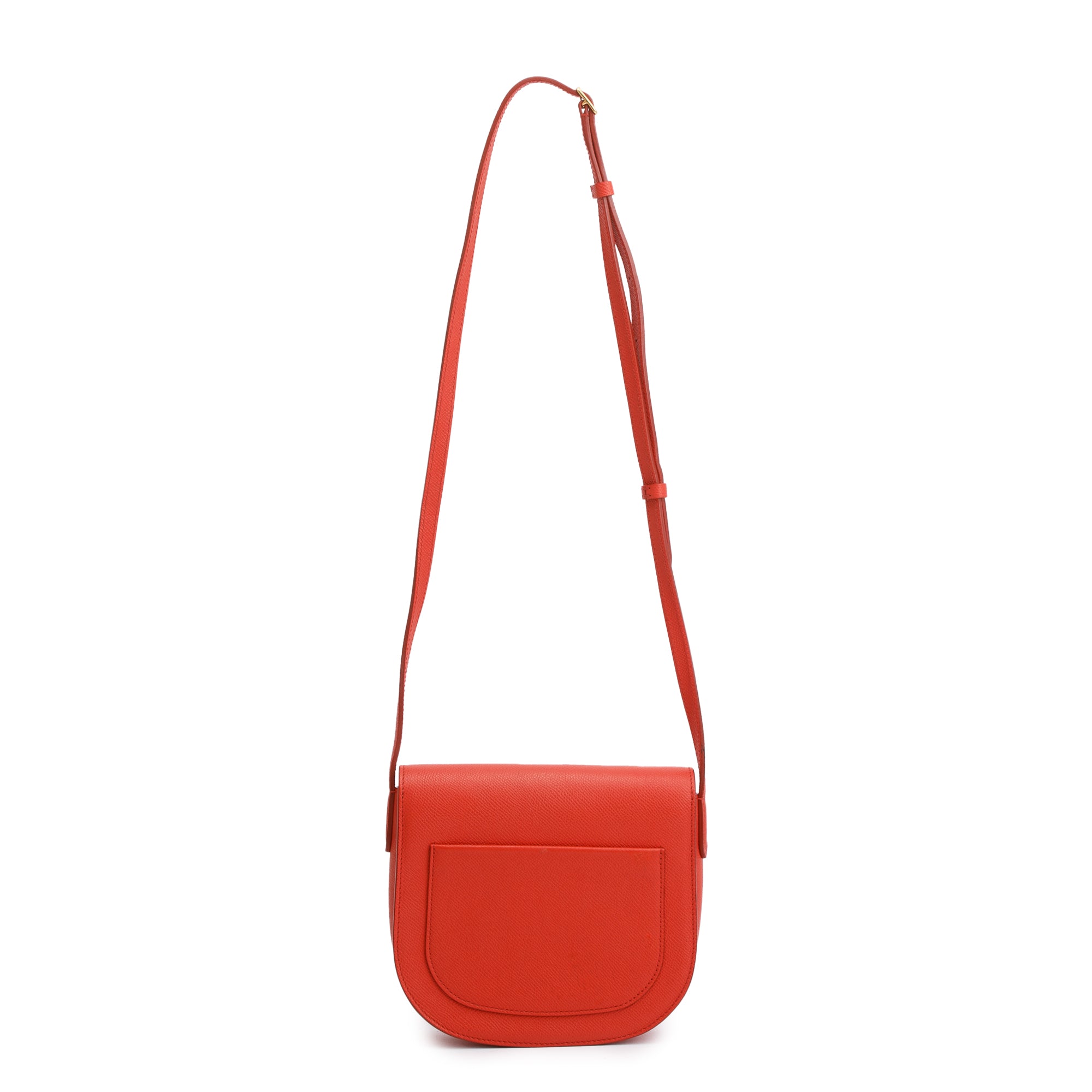 Celine Red Grained Leather Small Trotteur Crossbody Bag
