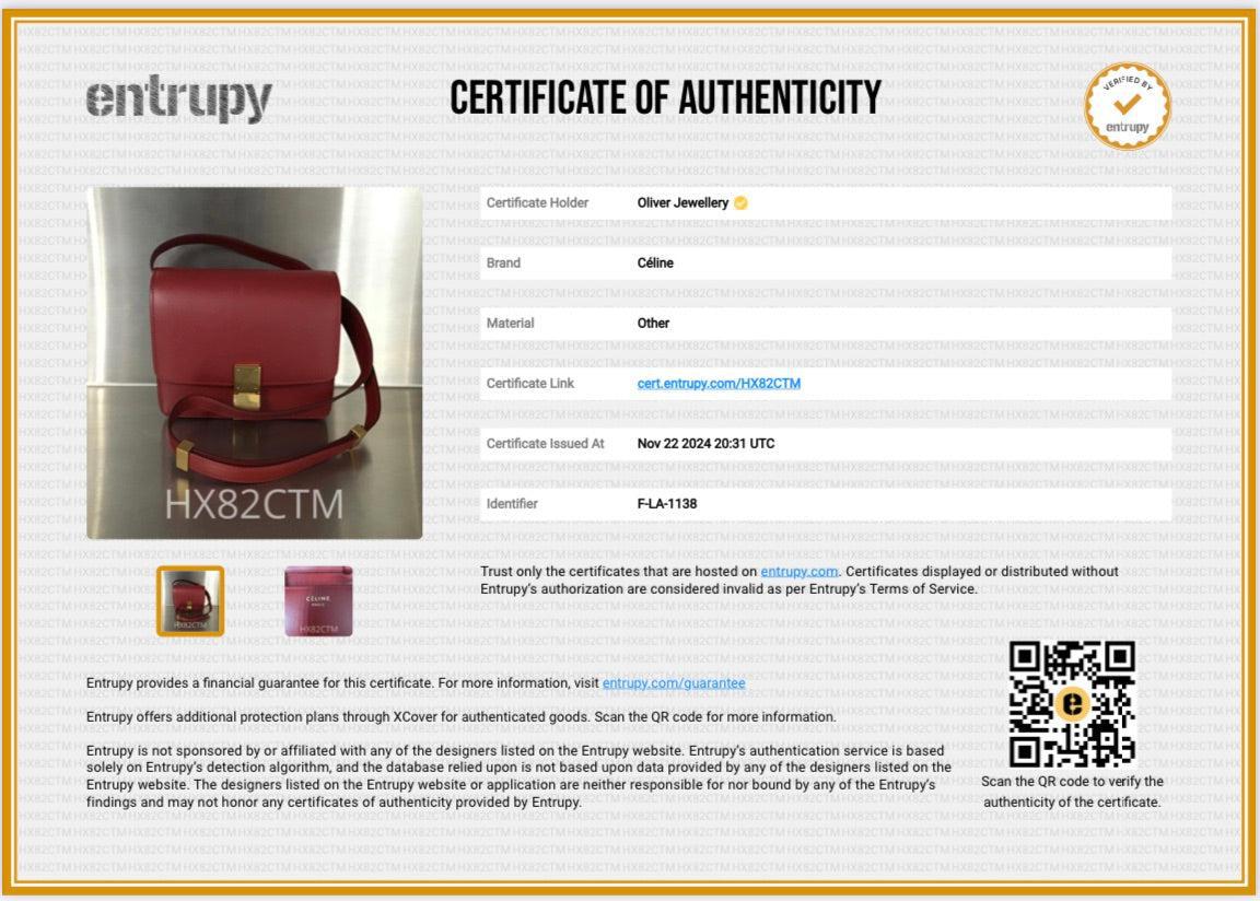 Celine Red Smooth Calfskin Small Classic Box Flap Bag