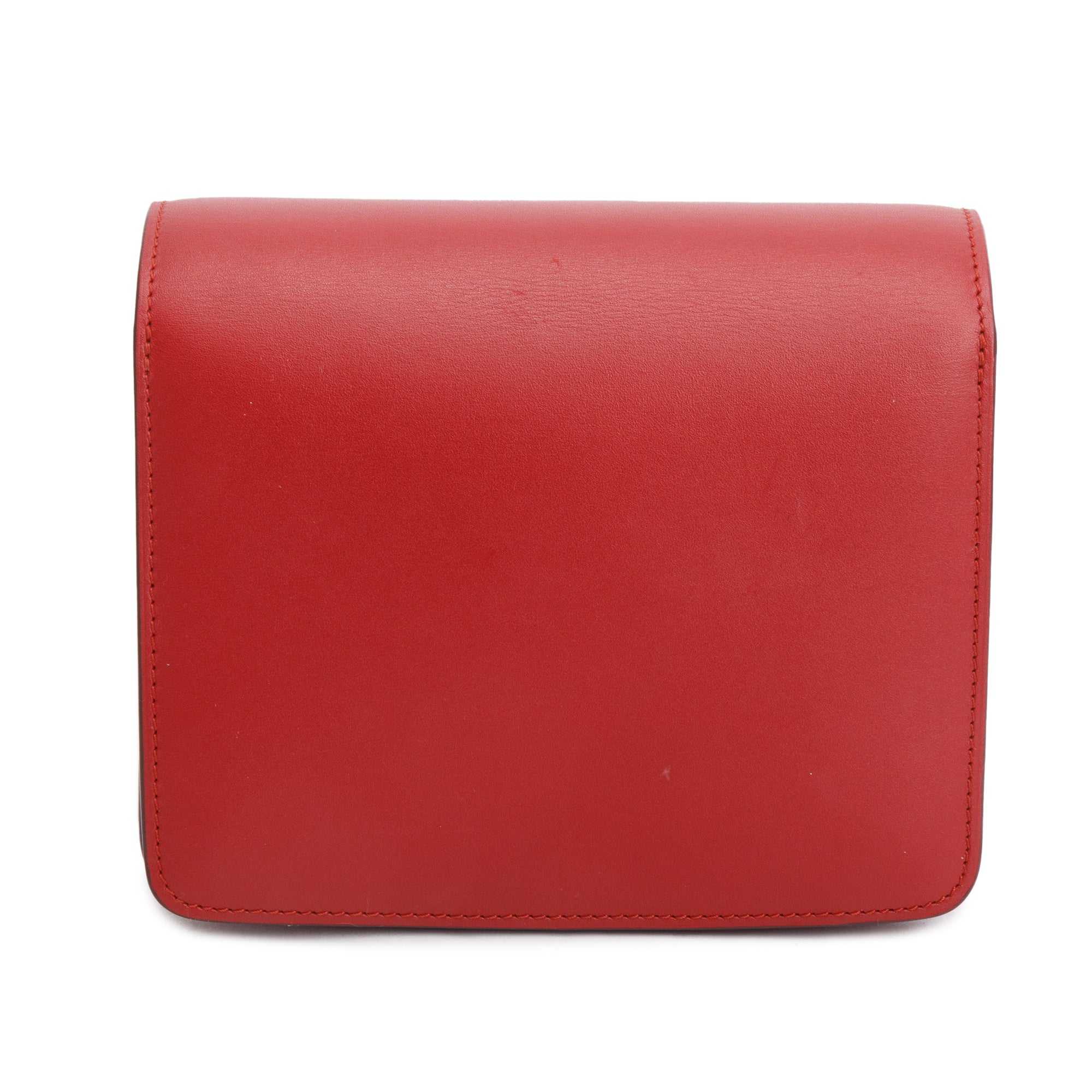 Celine Red Smooth Calfskin Small Classic Box Flap Bag