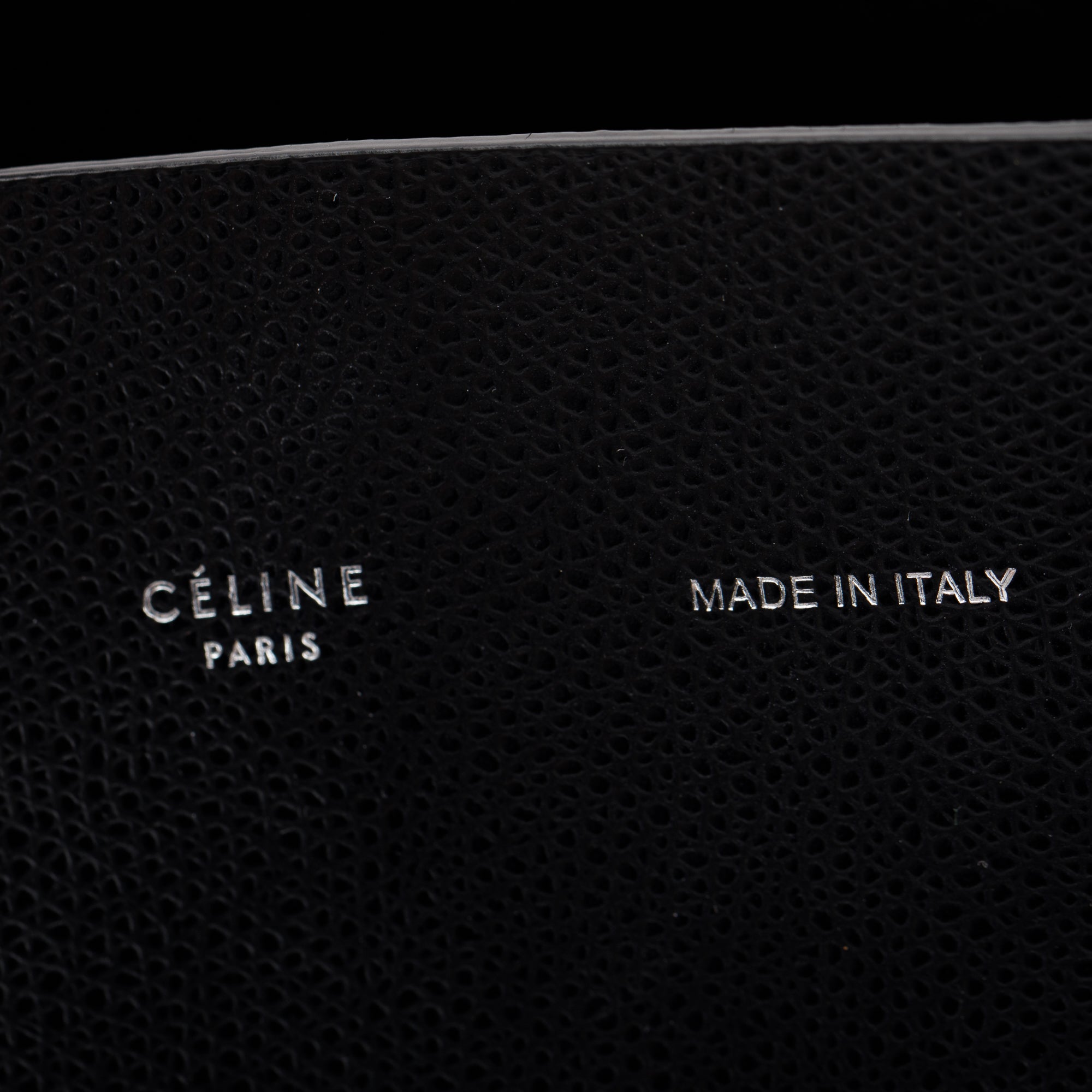 Celine Small Black Grained Calfskin Leather Vertical Cabas Tote w/ Strap