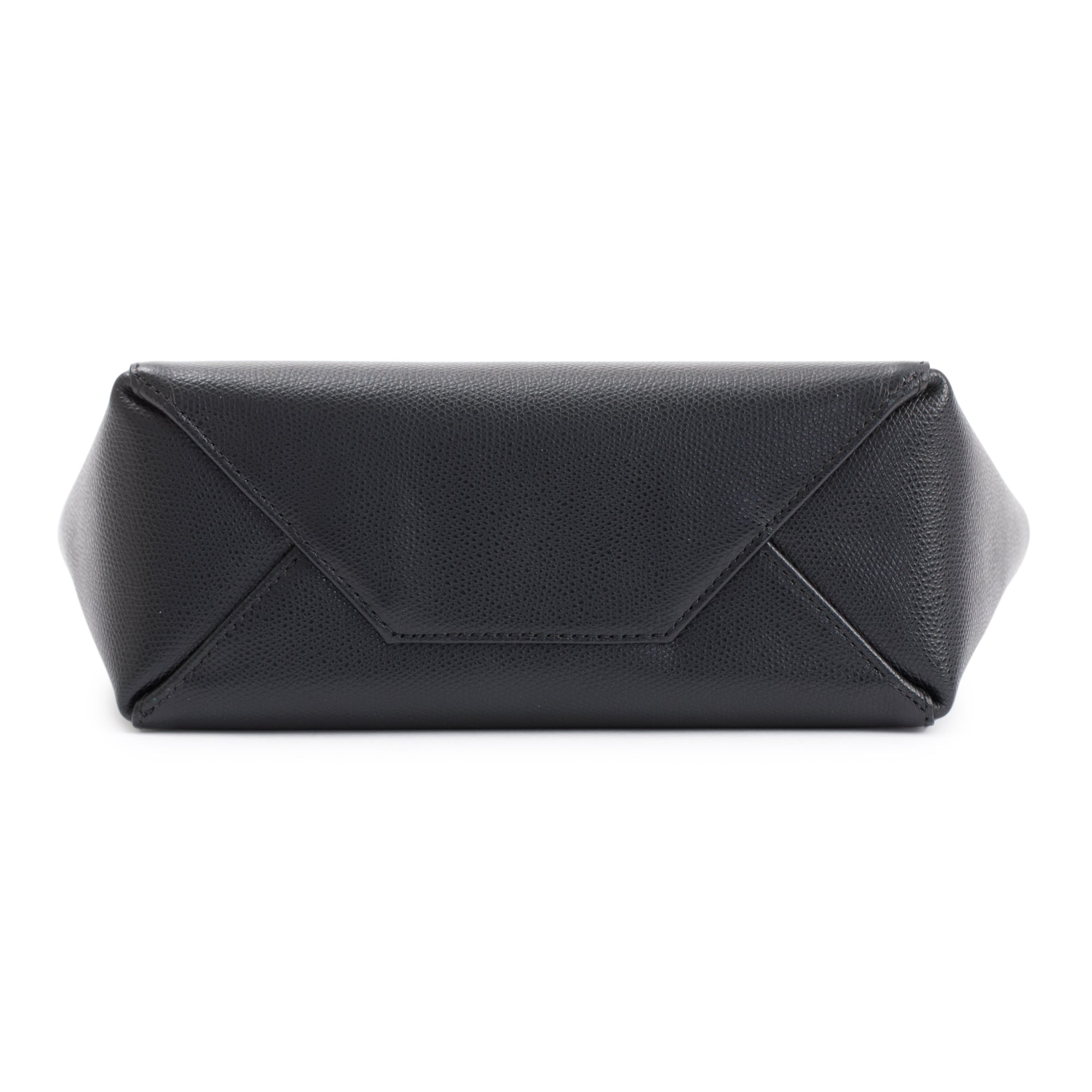 Celine Small Black Grained Calfskin Leather Vertical Cabas Tote w/ Strap