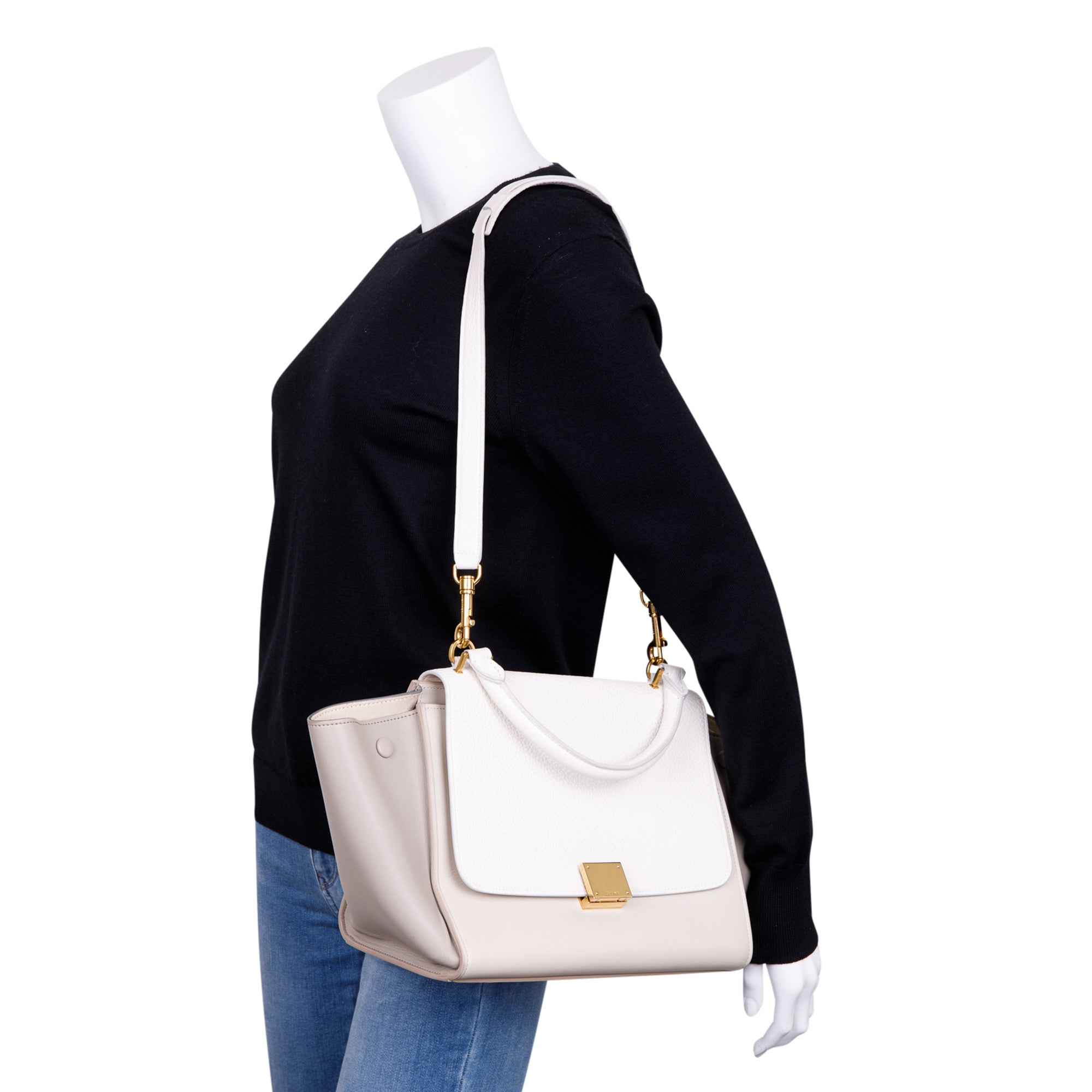 Celine Small Tricolor Leather Trapeze Bag