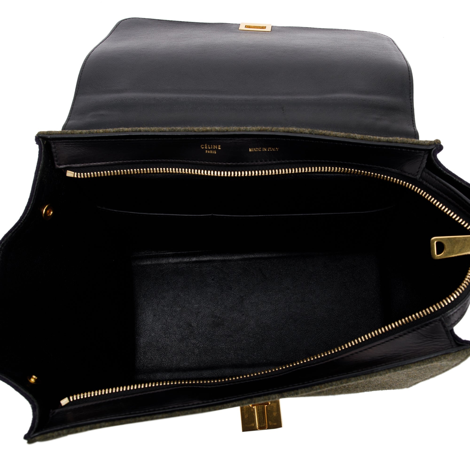 Celine Small Tricolour Wool Trapeze Bag