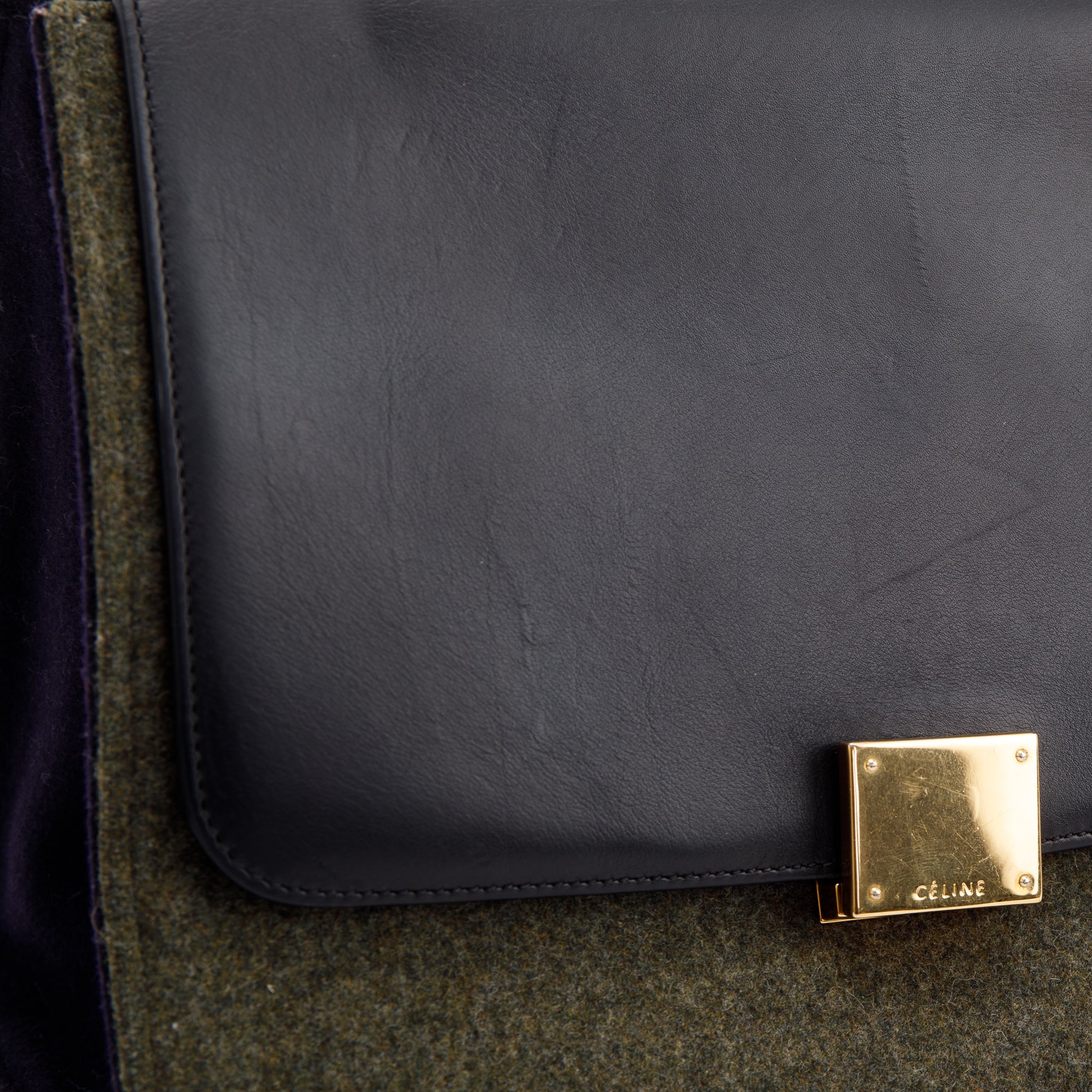 Celine Small Tricolour Wool Trapeze Bag