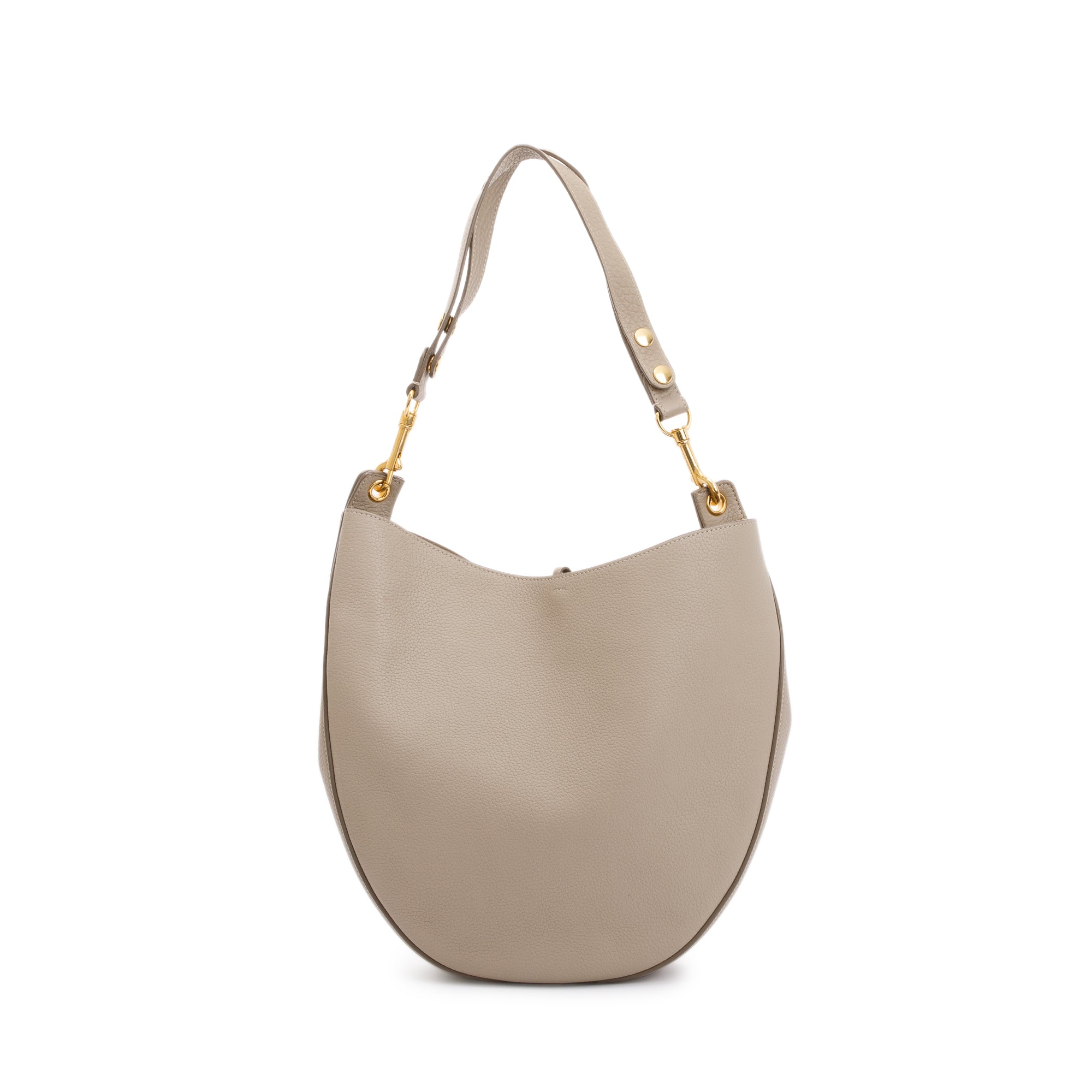 Celine Taupe Leather Medium Zip Hobo Bag