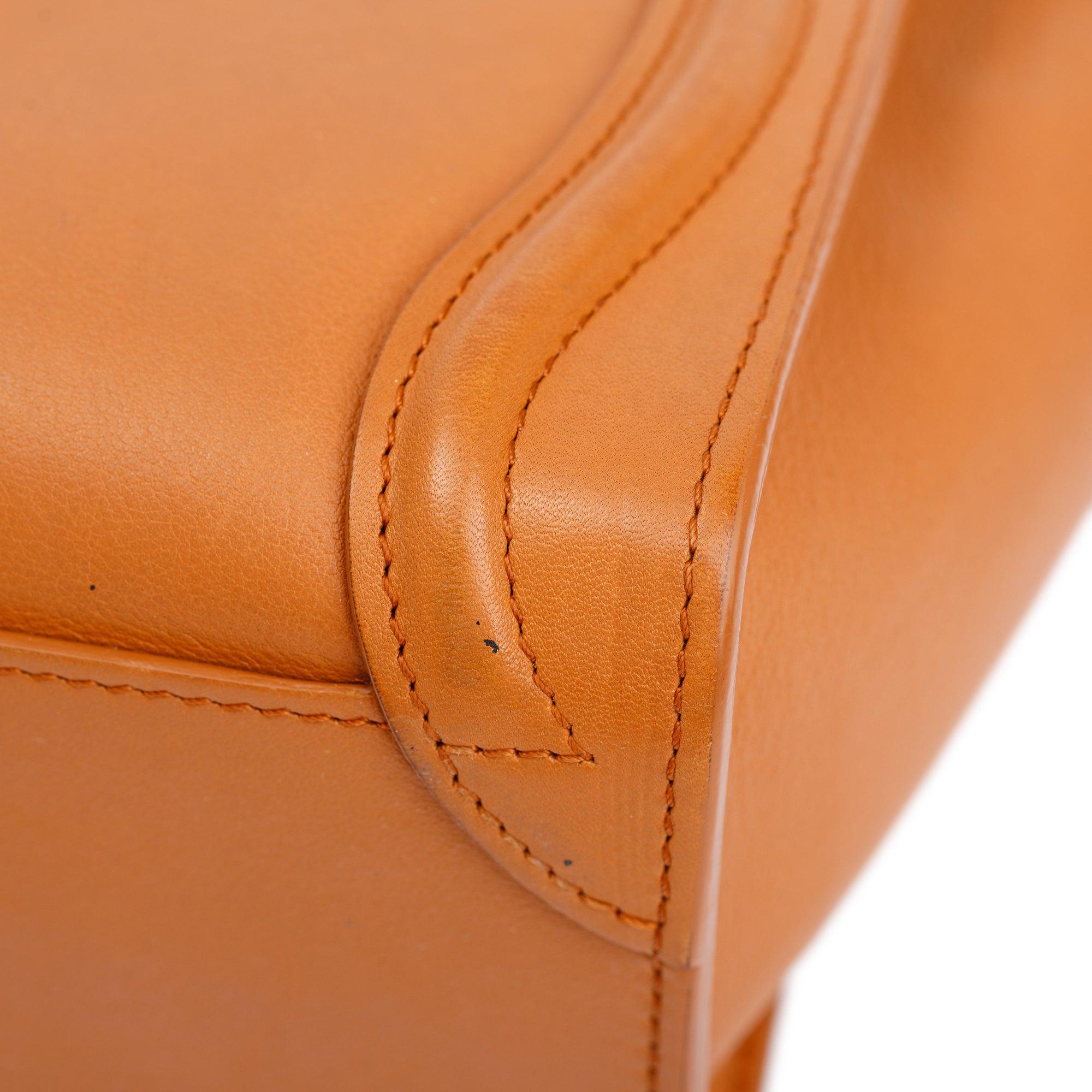 Celine Terracotta Smooth Calfskin Leather Nano Luggage Tote w/ Strap