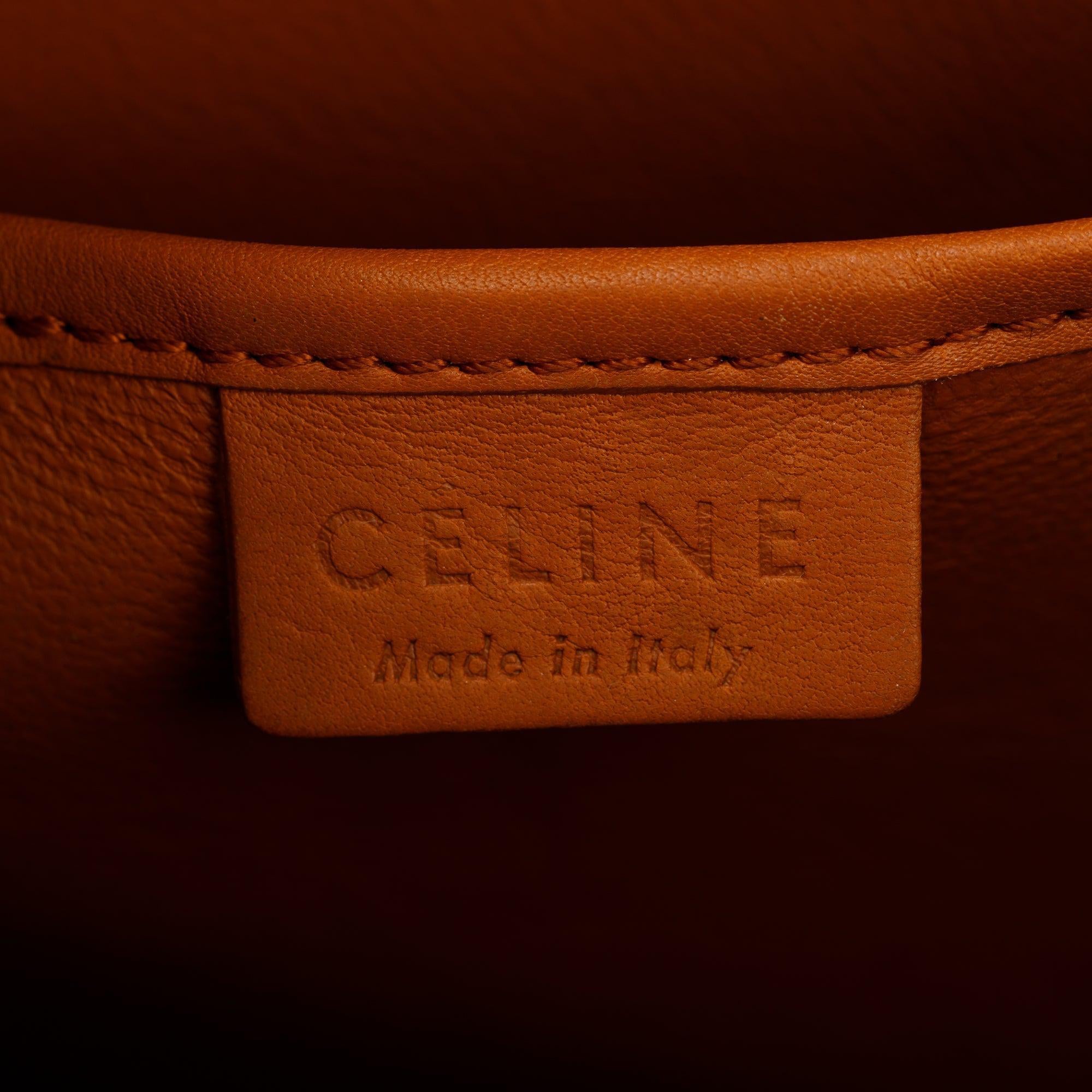 Celine Terracotta Smooth Calfskin Leather Nano Luggage Tote w/ Strap