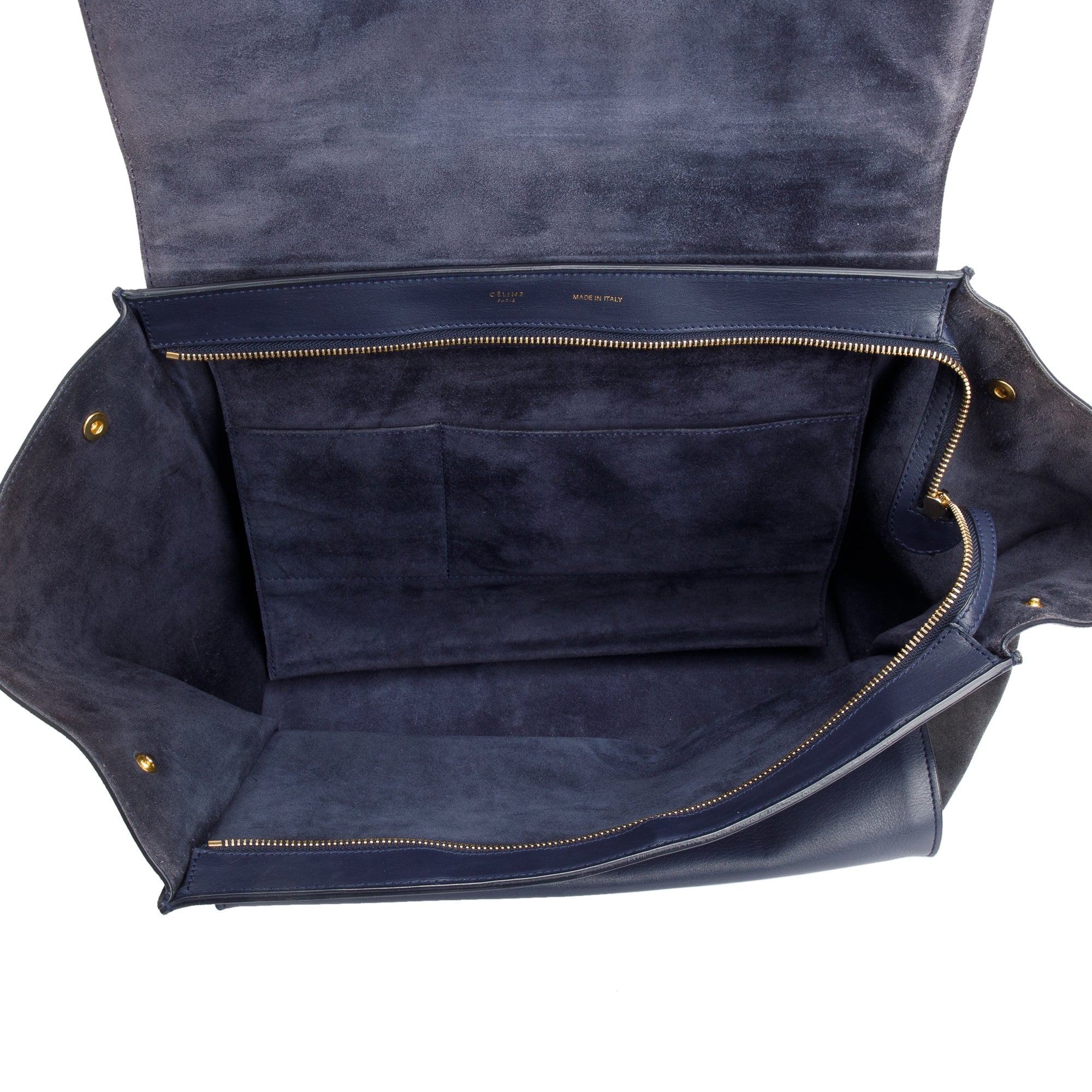 Celine Tricolor Calfskin Leather Suede Large Trapeze Bag