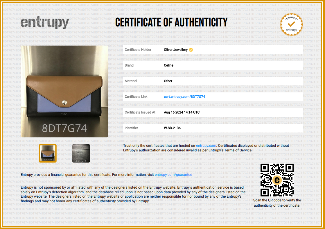 Celine Tricolour Leather Pocket Envelope Wallet