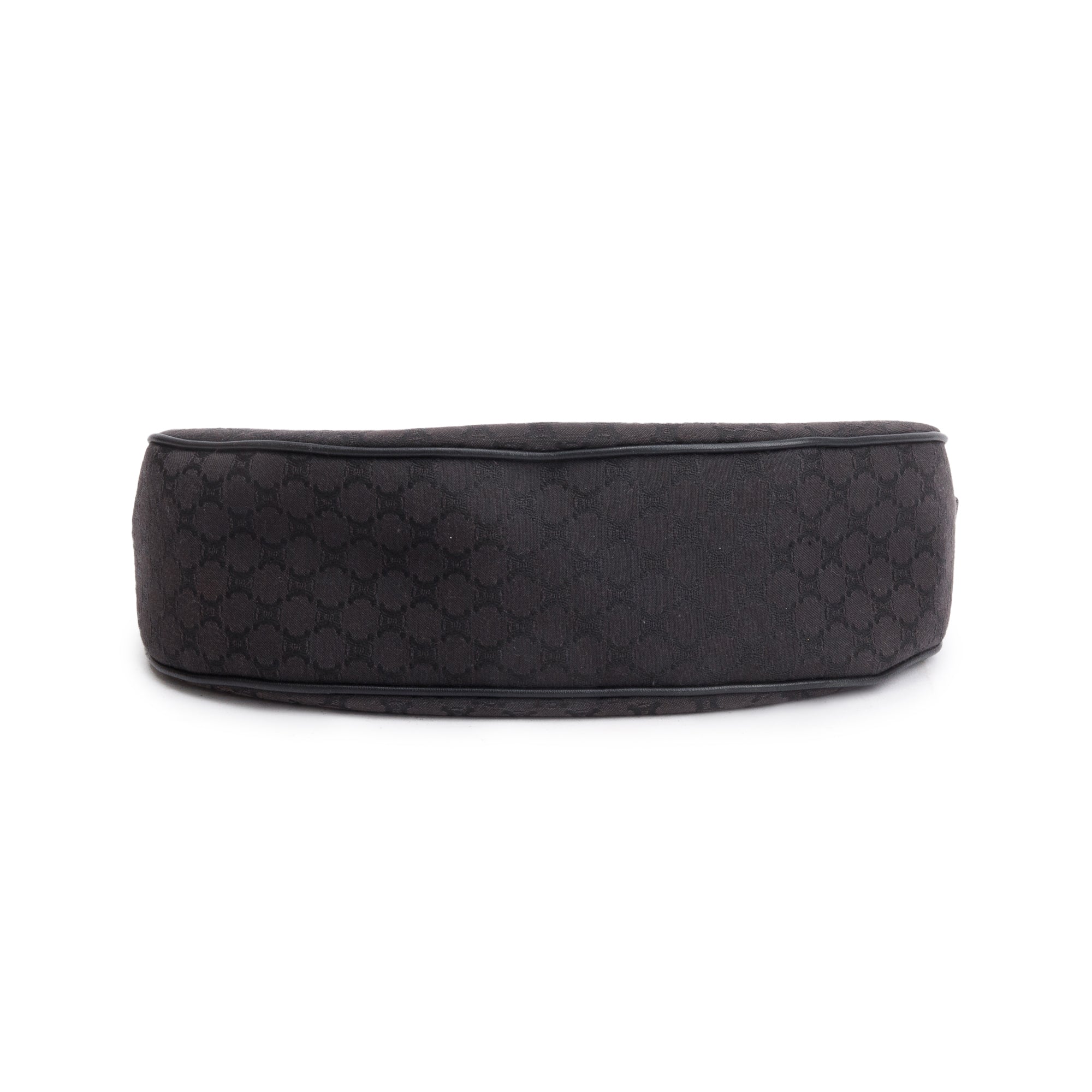Celine Vintage Black Triomphe Canvas Ava Shoulder Bag