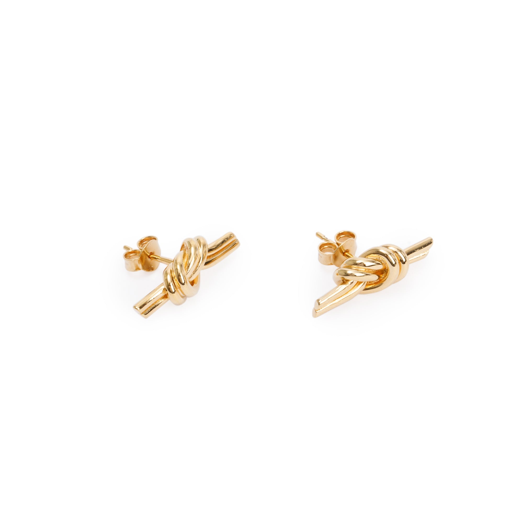 Celine Vintage Gold Plated Knot Earrings w/ Box