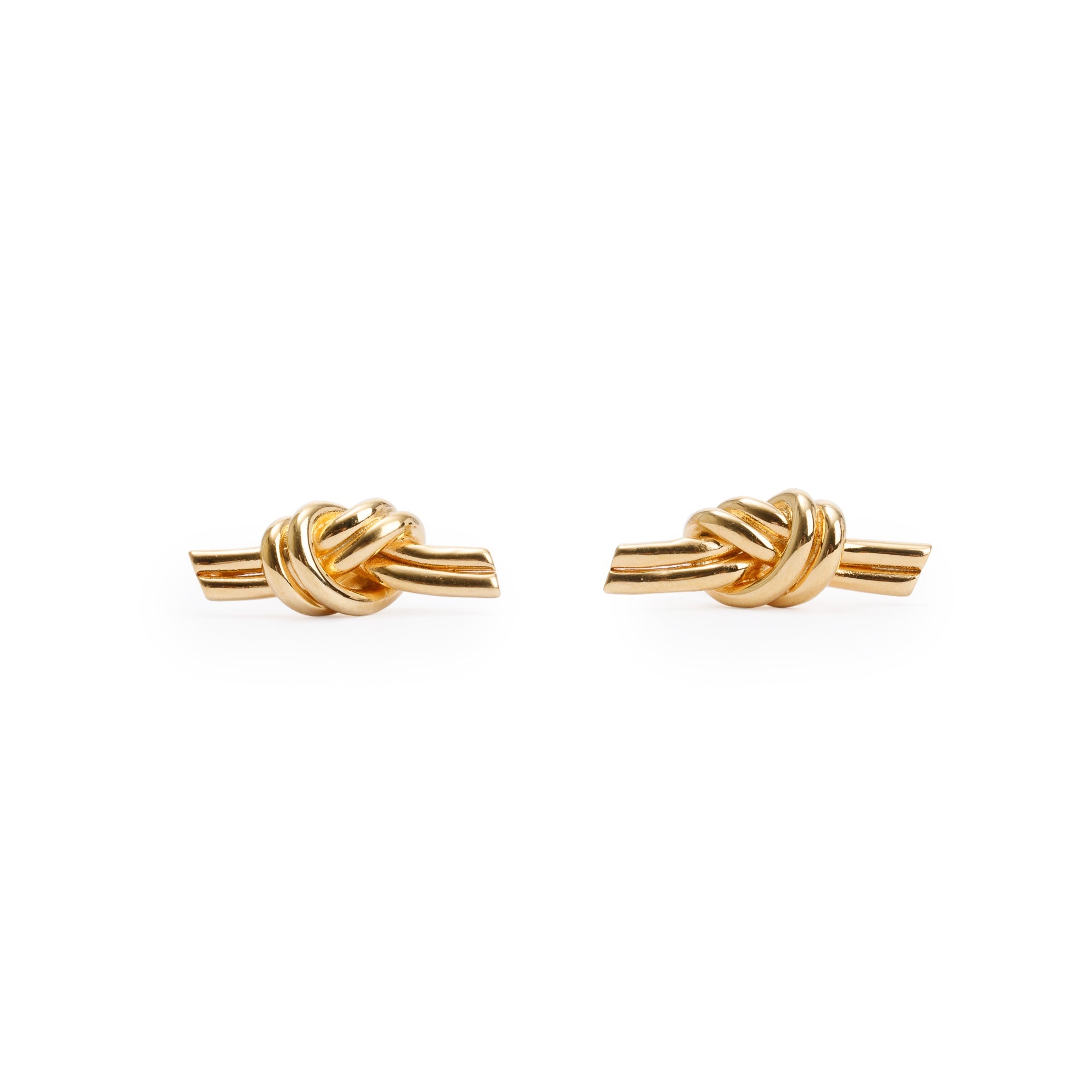 Celine Vintage Gold Plated Knot Earrings w/ Box