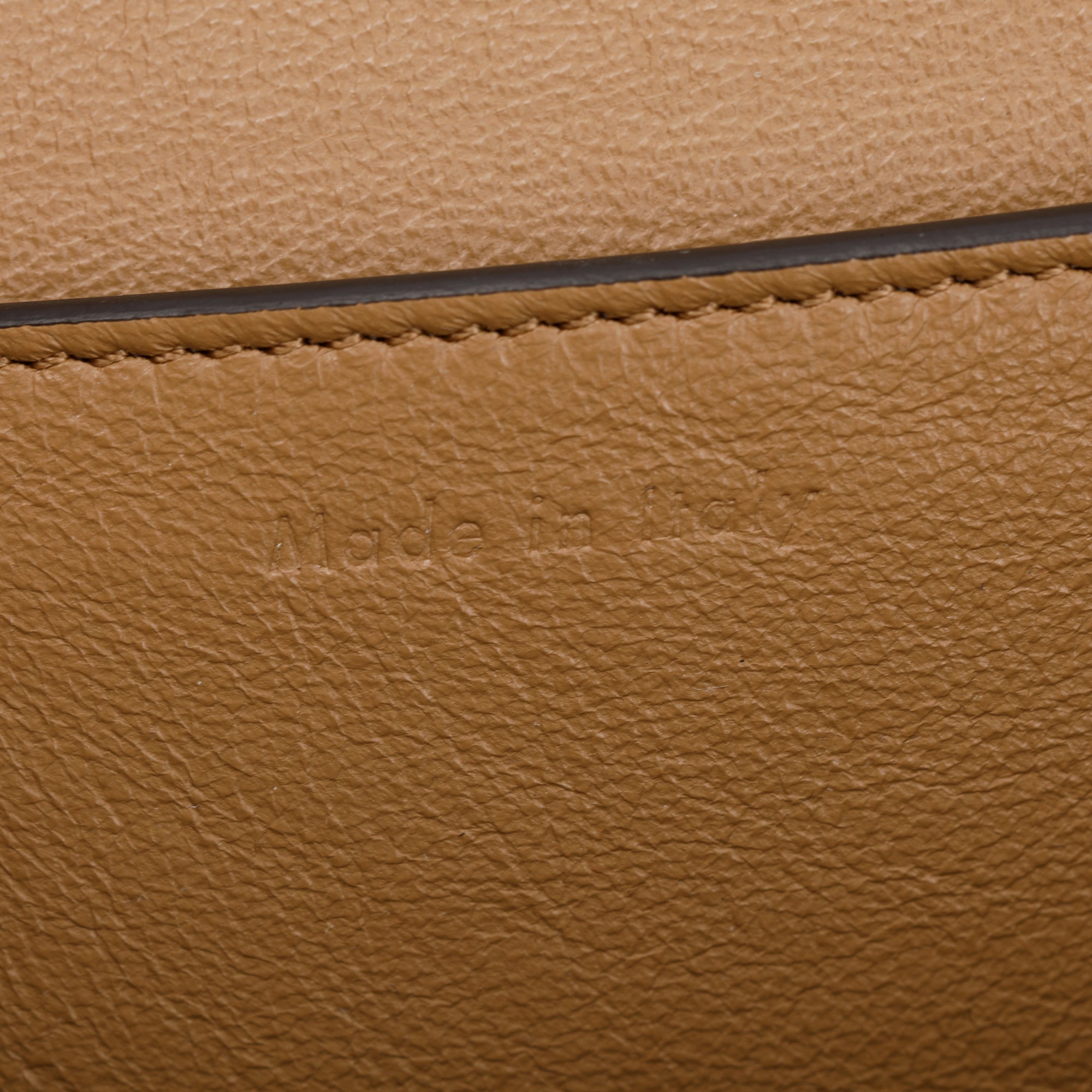 Celine White/Tan Smooth Calfskin Leather Medium Frame Shoulder Bag