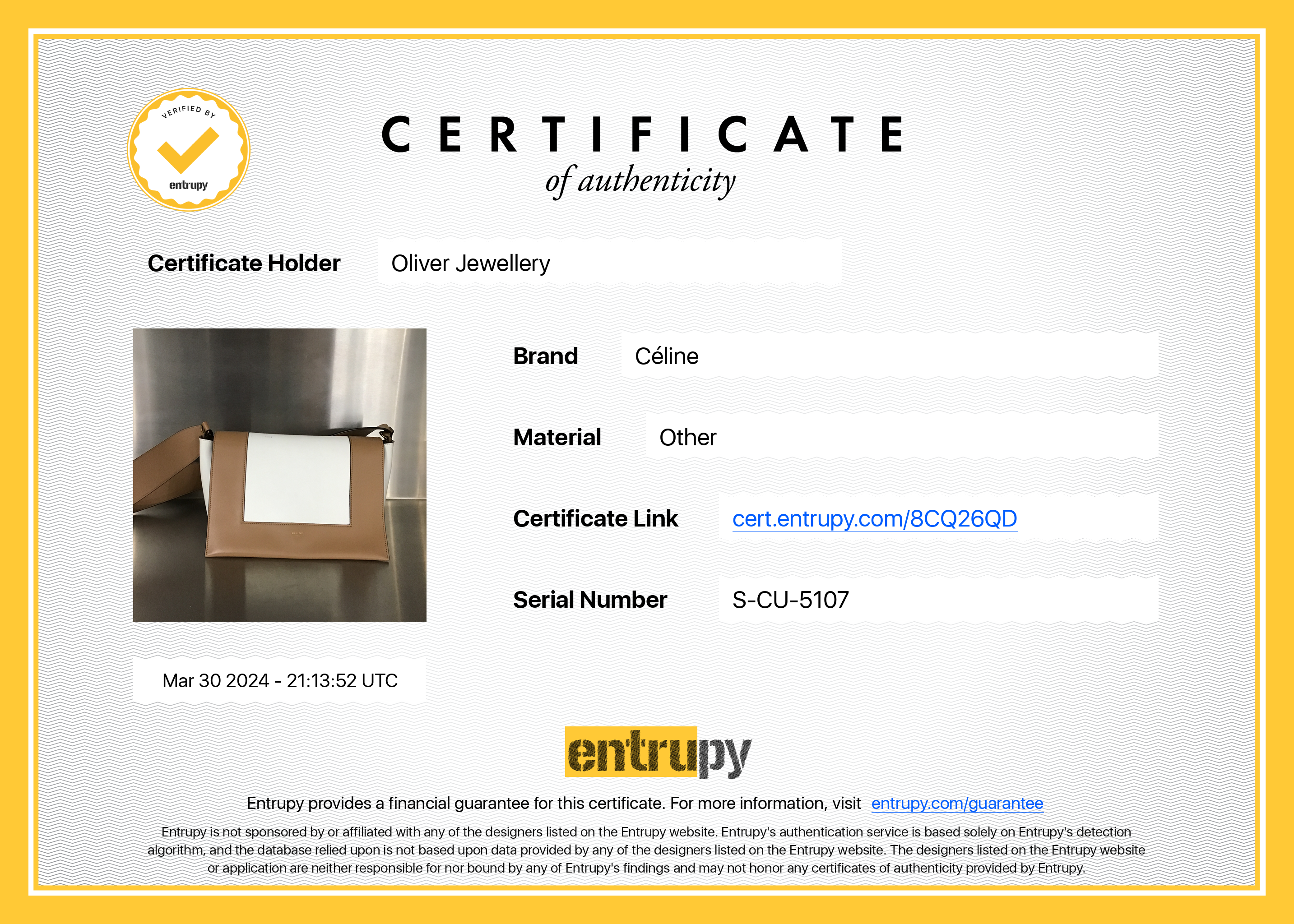 Celine White/Tan Smooth Calfskin Leather Medium Frame Shoulder Bag