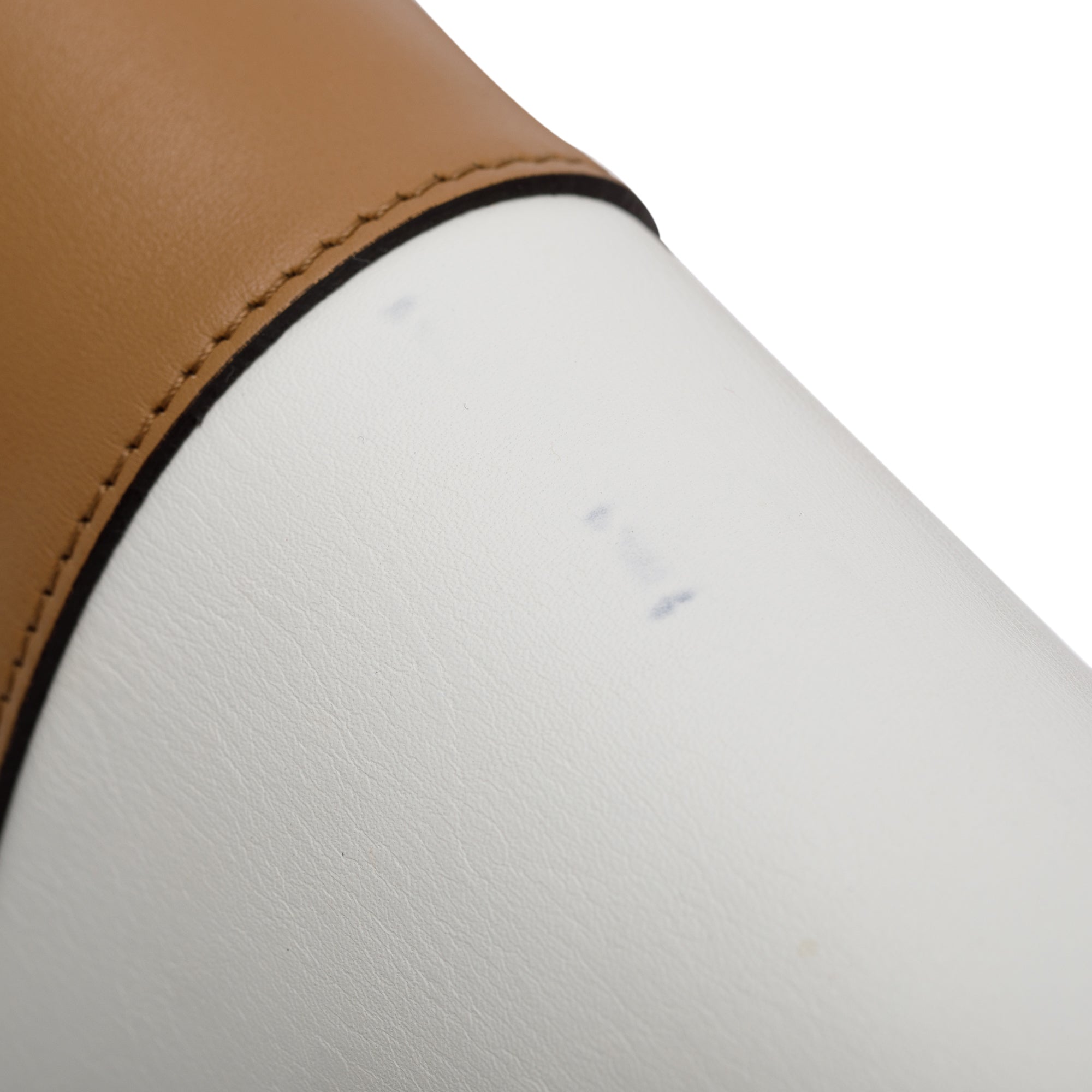 Celine White/Tan Smooth Calfskin Leather Medium Frame Shoulder Bag