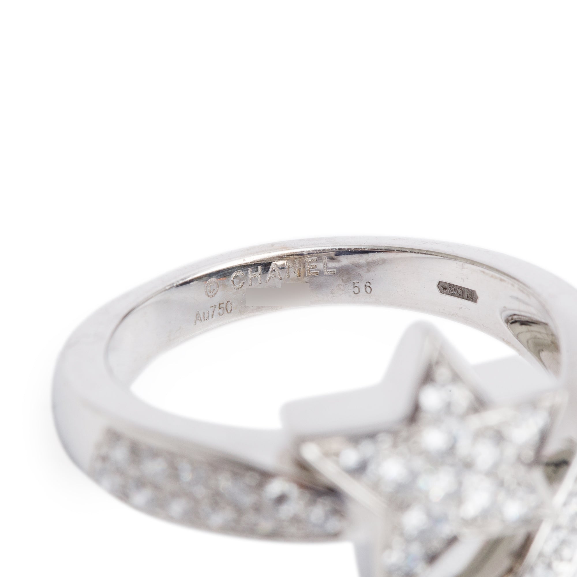 Chanel 18k White Gold Diamond Comète Géode Ring, Size 56 7.5