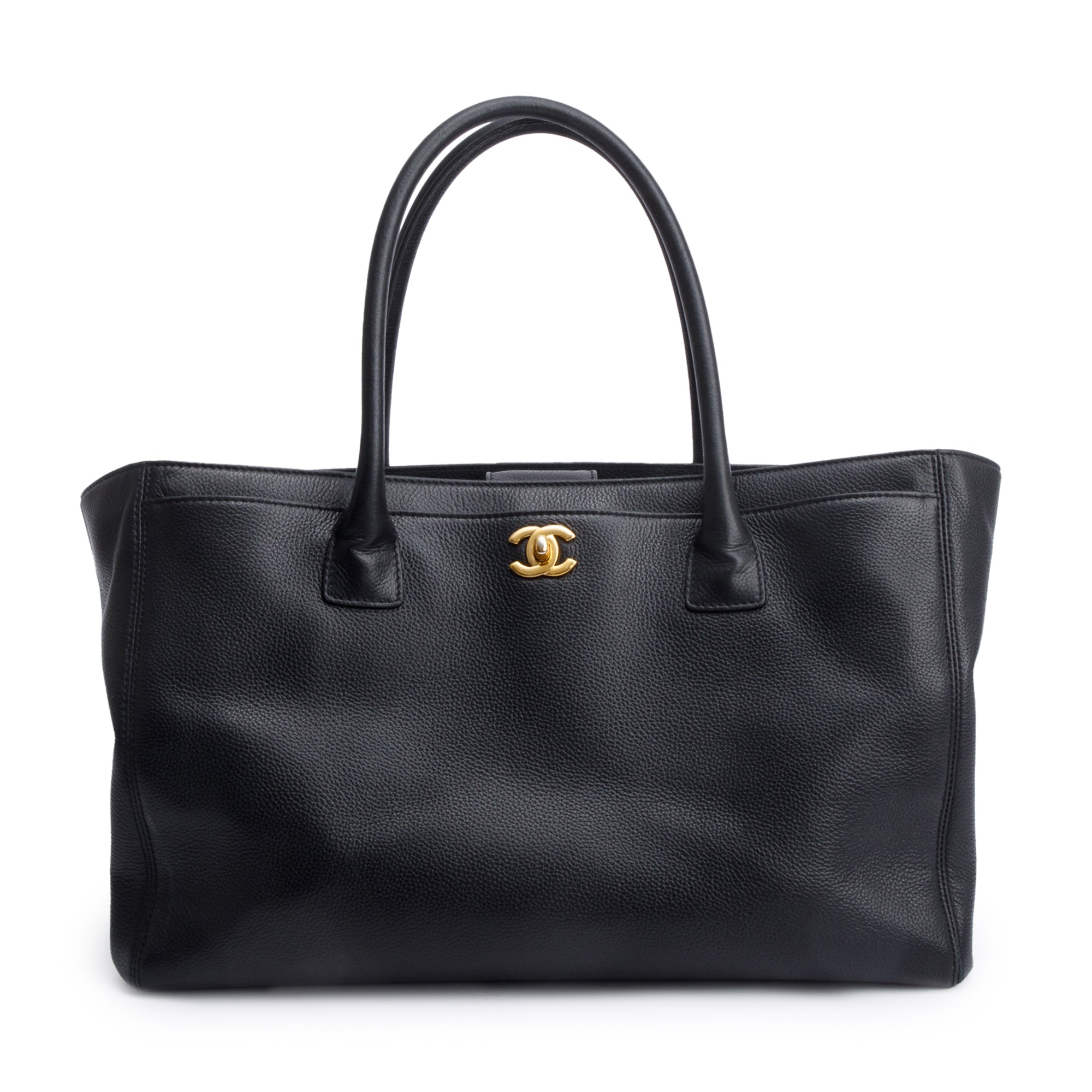 Chanel Black Caviar Leather Medium Executive Cerf Tote w/ Strap