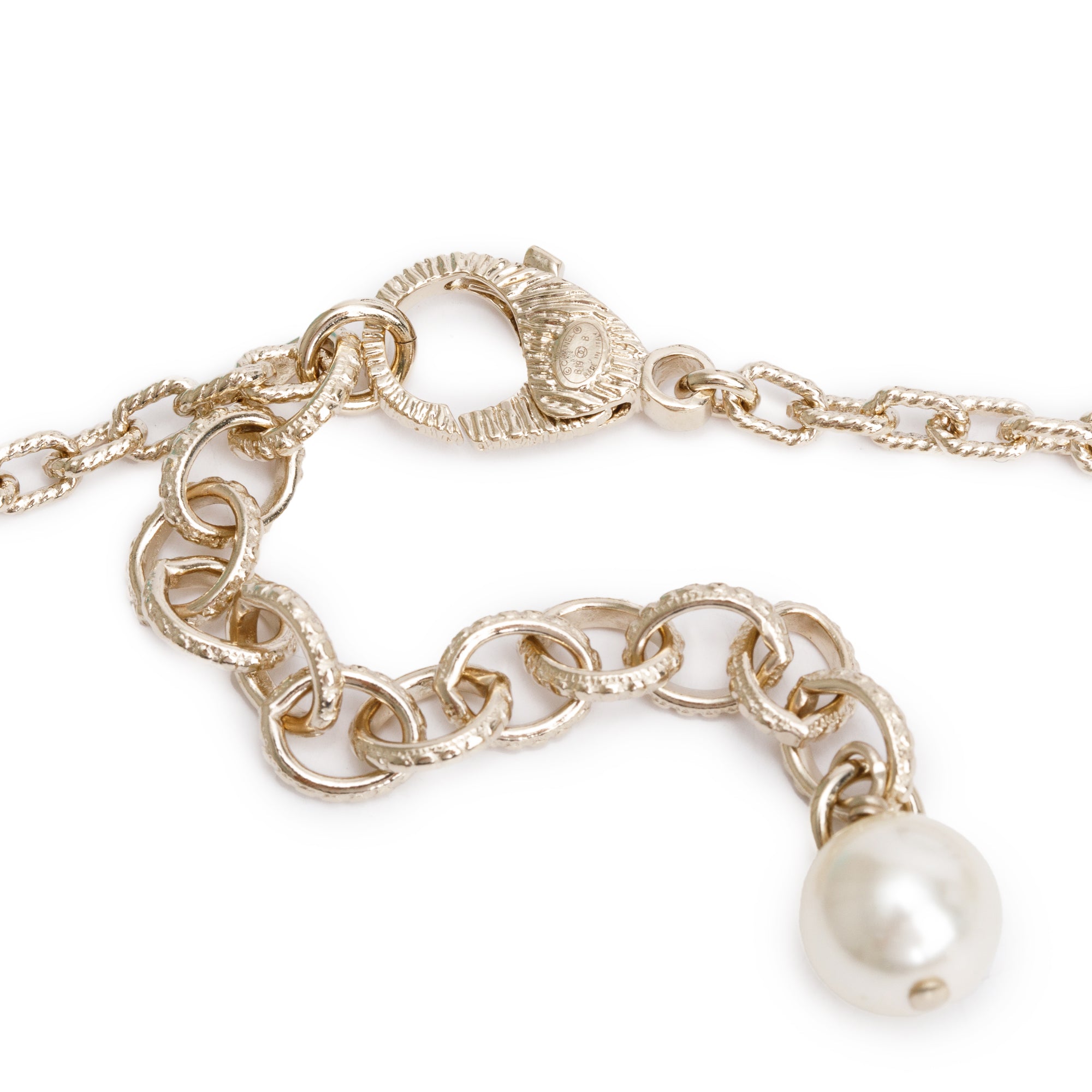 Chanel 2019 Gold-Plated Faux Pearl & Strass Star, Heart, No.5 Charm CC Long Necklace w/ Pouch