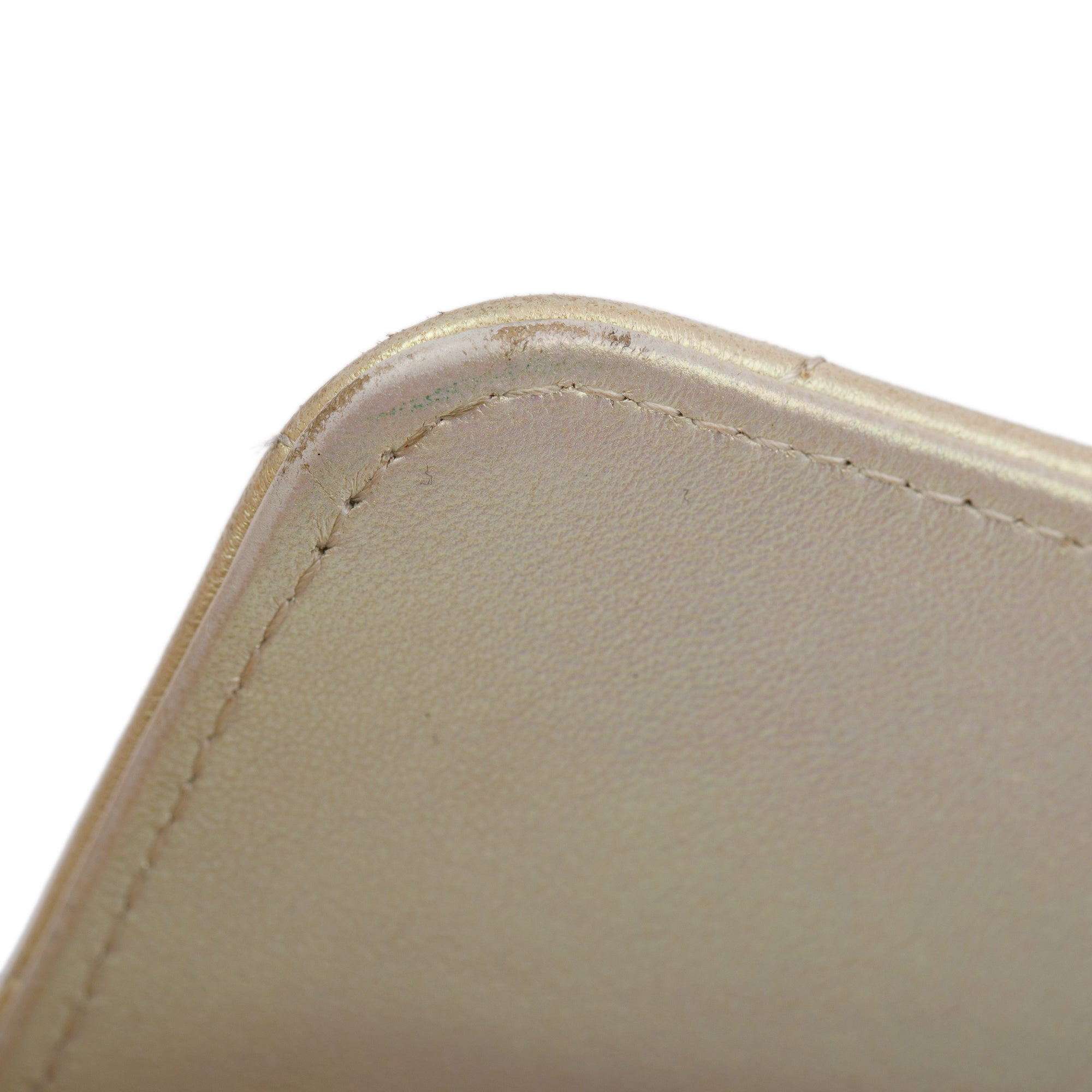 Chanel 2020 Beige Iridescent Calfskin Leather Classic Medium Double Flap Bag