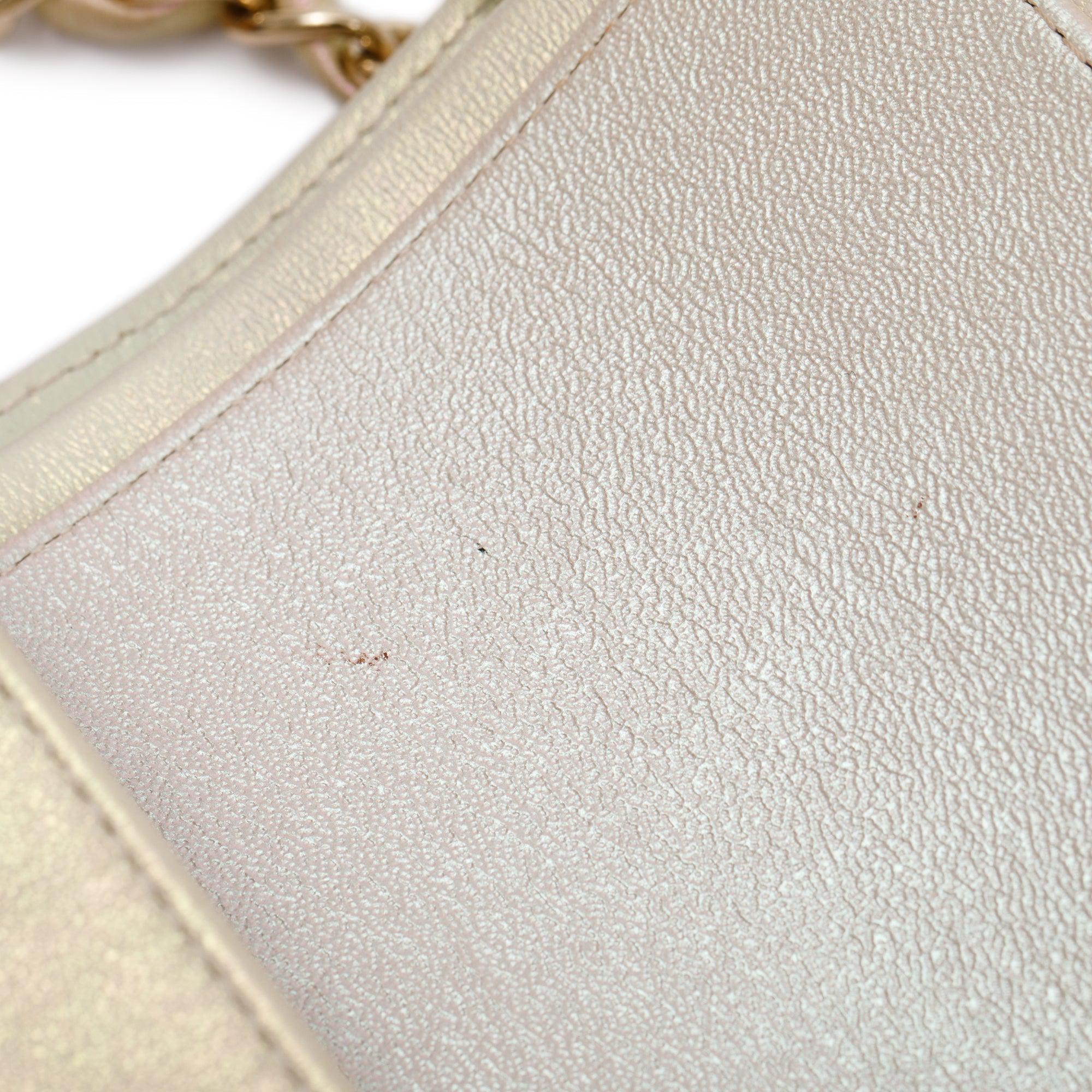 Chanel 2020 Beige Iridescent Calfskin Leather Classic Medium Double Flap Bag