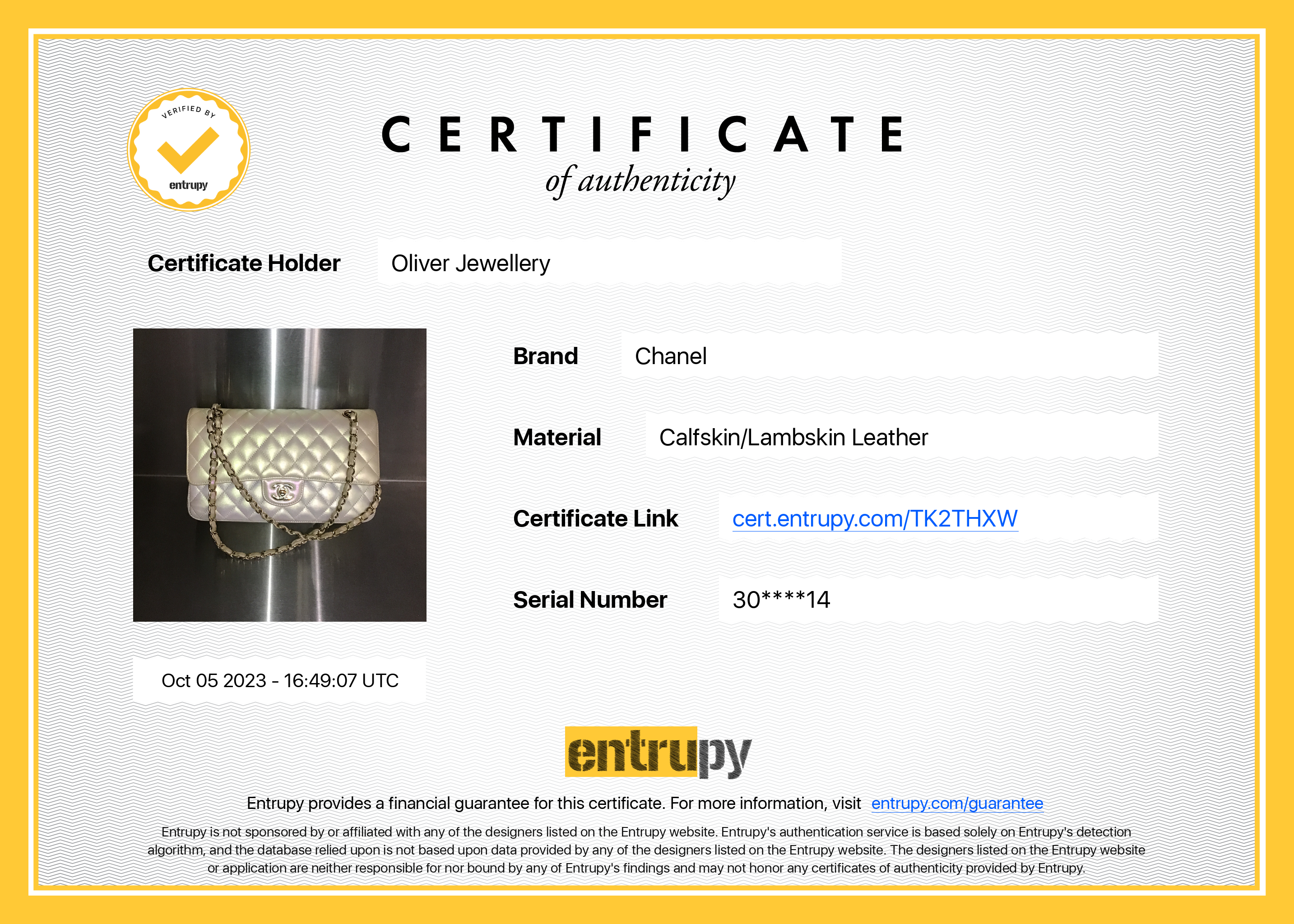 Chanel 2020 Beige Iridescent Calfskin Leather Classic Medium Double Flap Bag