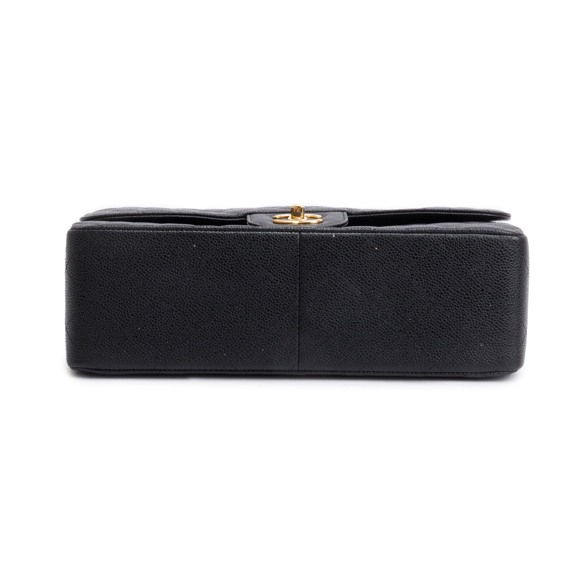 Chanel 2020 Black Caviar Classic Jumbo Double Flap Bag w/ Box & Authenticity Card