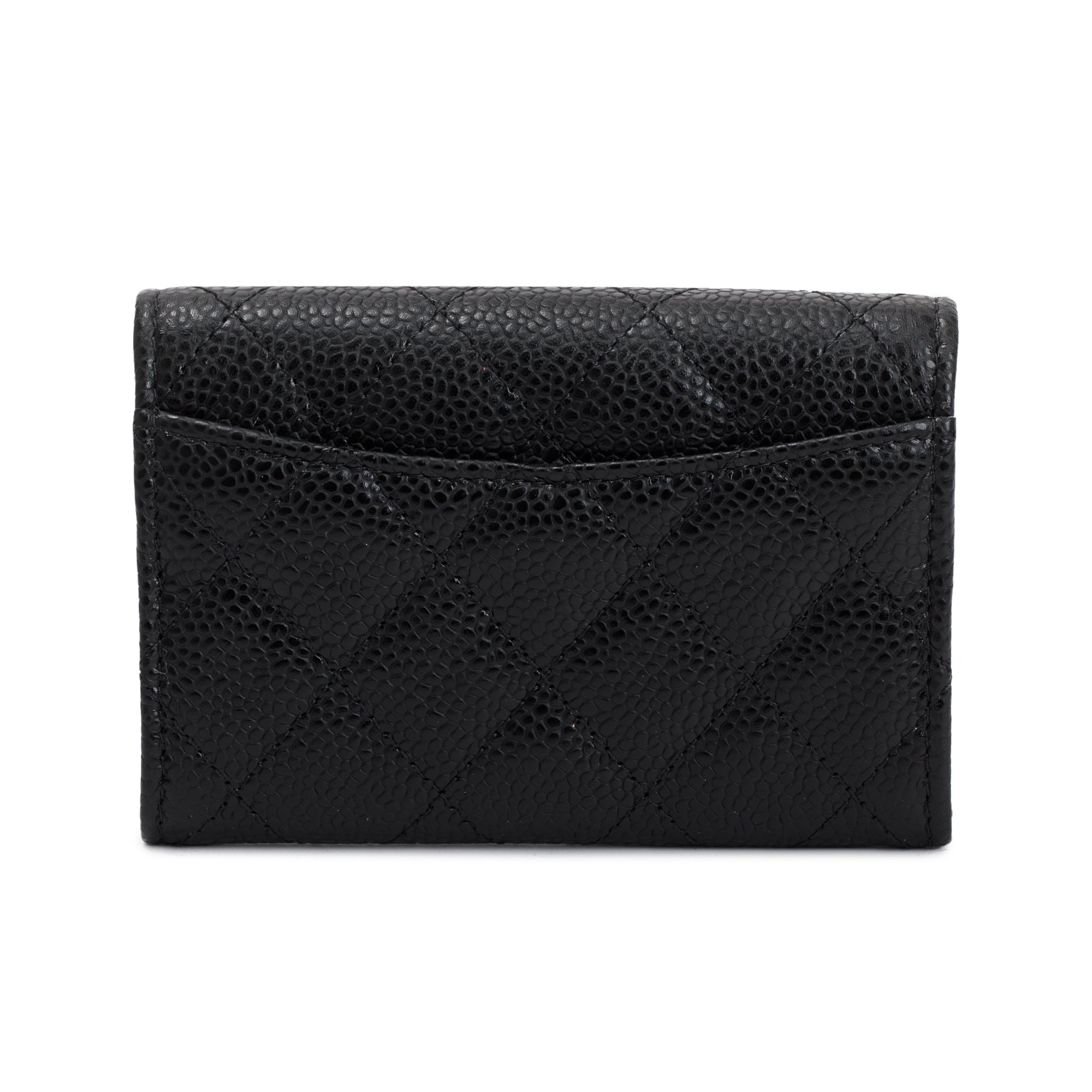 Chanel 2020 Black Caviar Leather Classic Flap Card Holder w/ Box & Authenticity Card