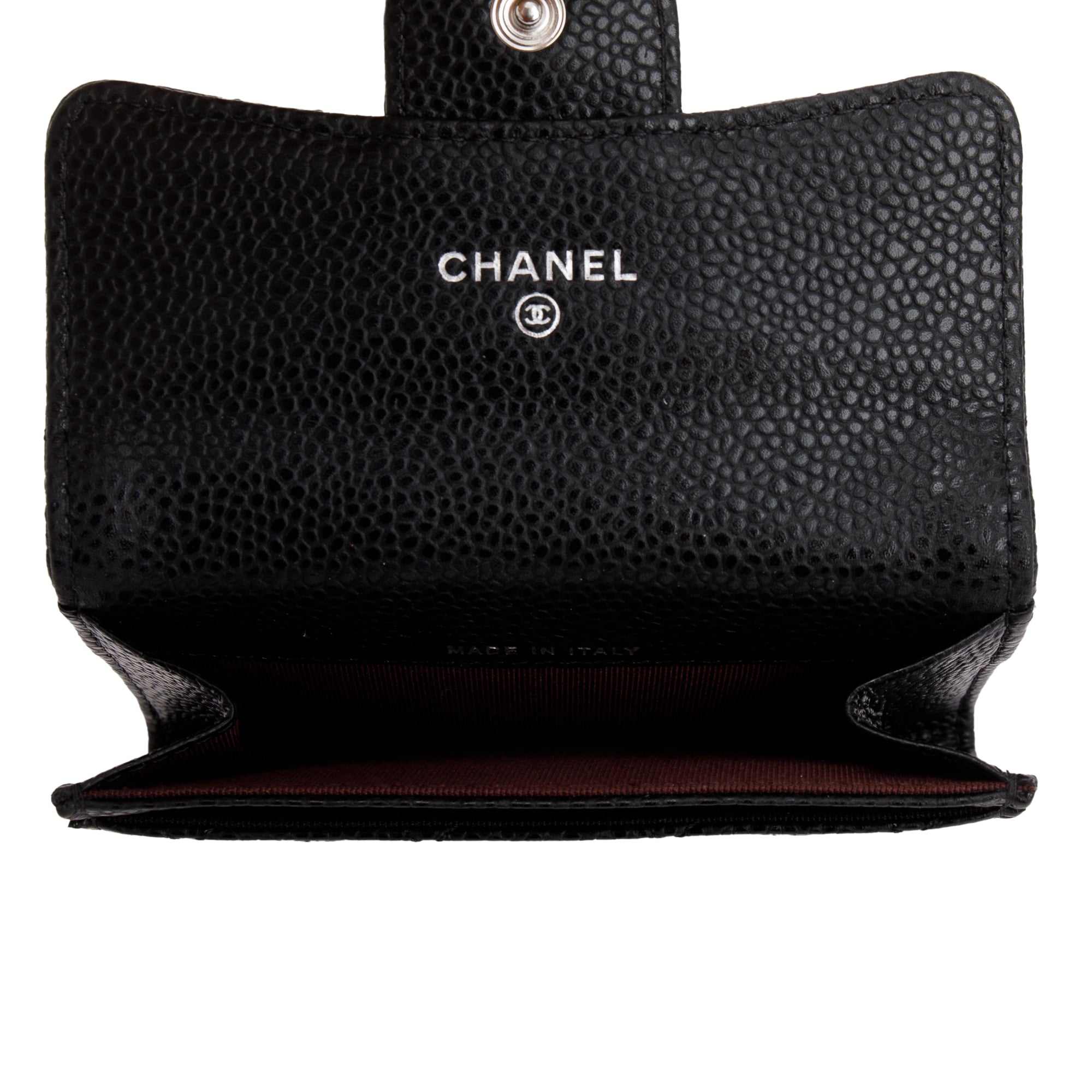 Chanel 2020 Black Caviar Leather Classic Flap Card Holder w/ Box & Authenticity Card