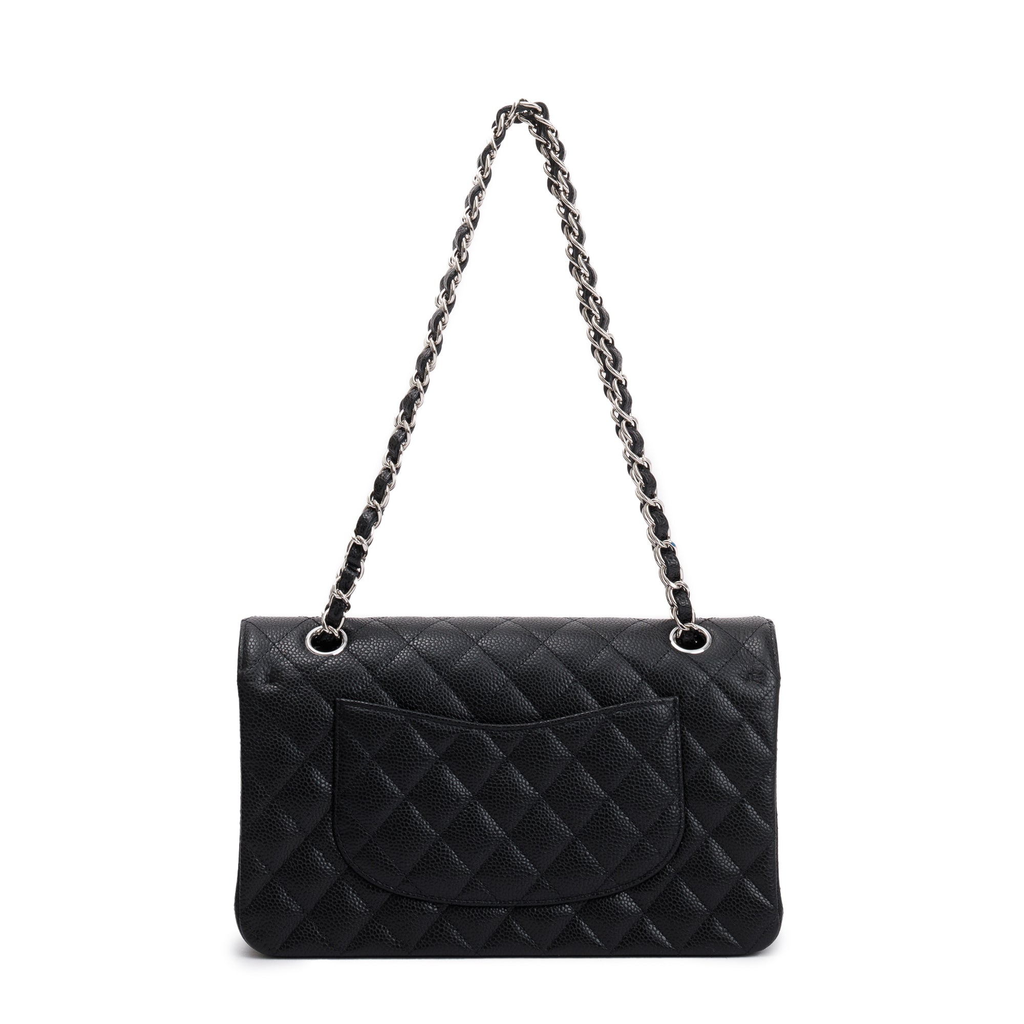 Chanel 2020 Black Caviar Leather Classic Medium Double Flap Bag w/ Box, Receipt & Authenticity Card