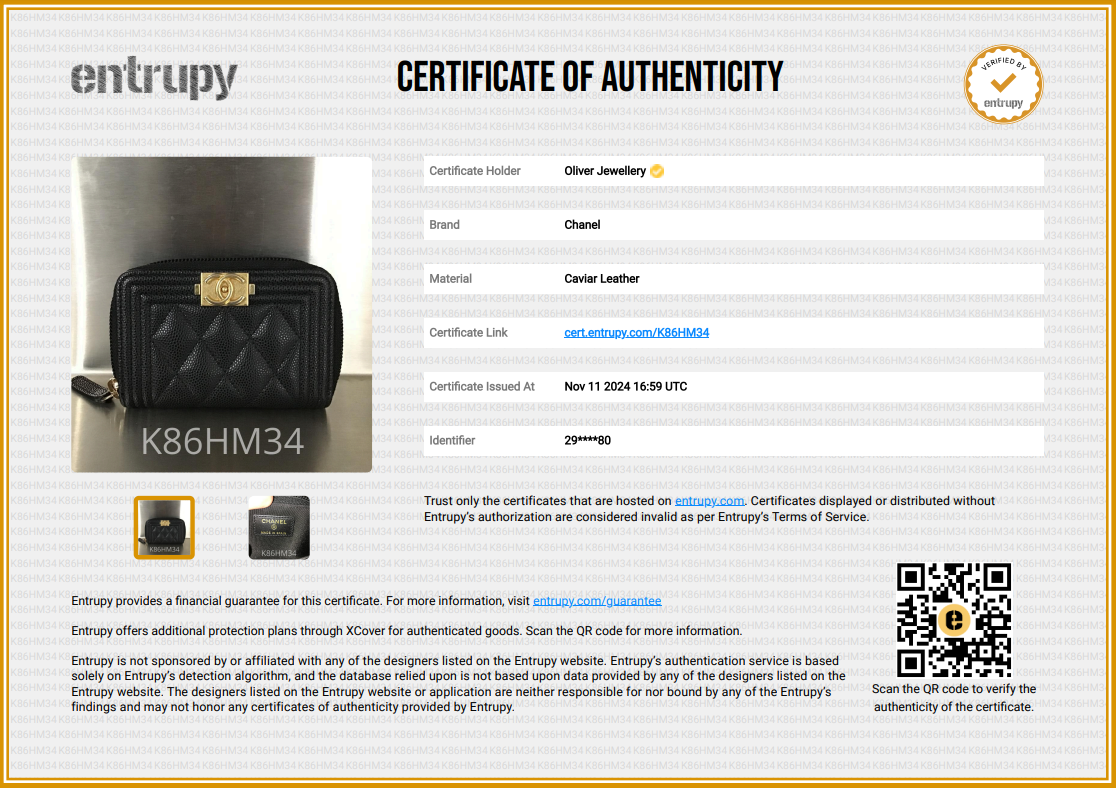 Chanel 2020 Black Caviar Leather Zip Around Boy Coin Purse w/ Box, Receipt & Authenticity Card