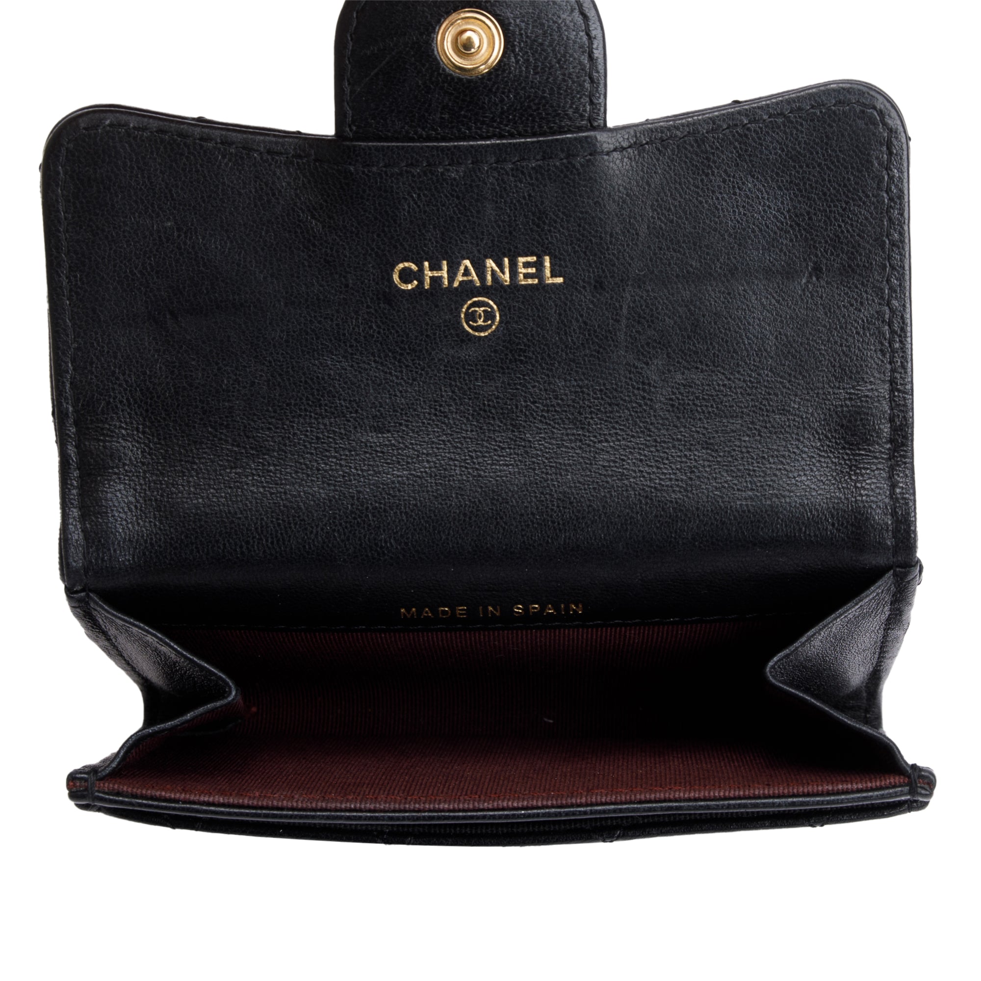 Chanel 2020 Black Lambskin Leather Classic Flap Card Holder w/ Authenticity Card