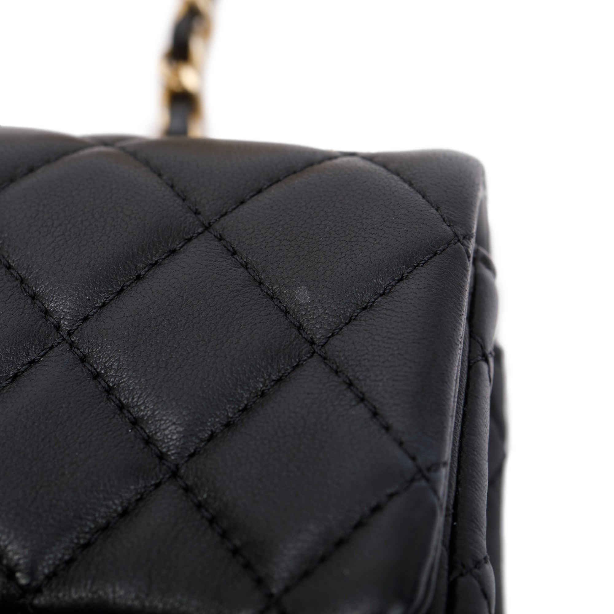 Chanel 2020 Black Quilted Lambskin Pearl Crush Square Mini Flap Bag w/ Authenticity Card