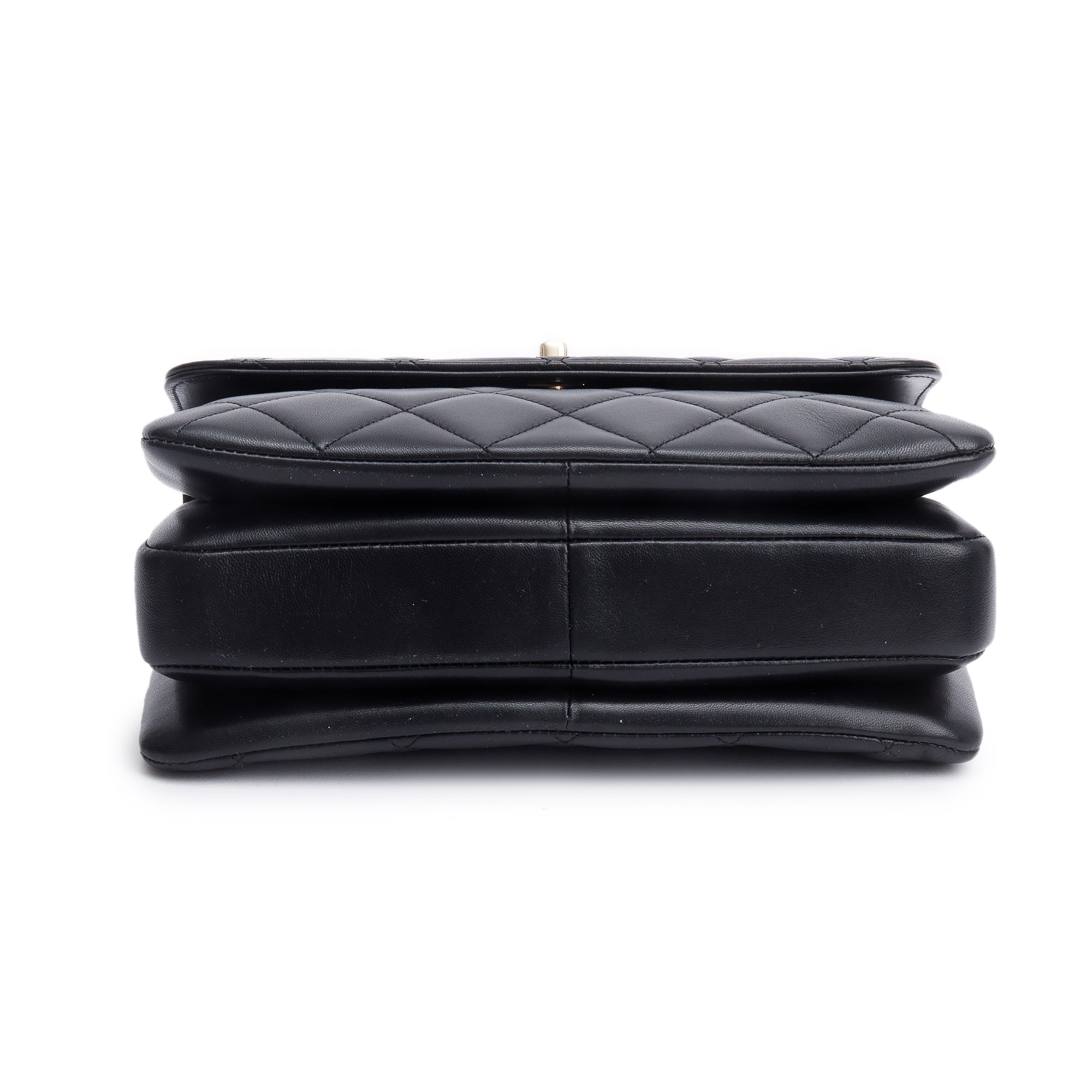 Chanel 2020 Black Quilted Lambskin Trendy CC Small Top Handle Flap Bag w/ Box & Authenticity Card