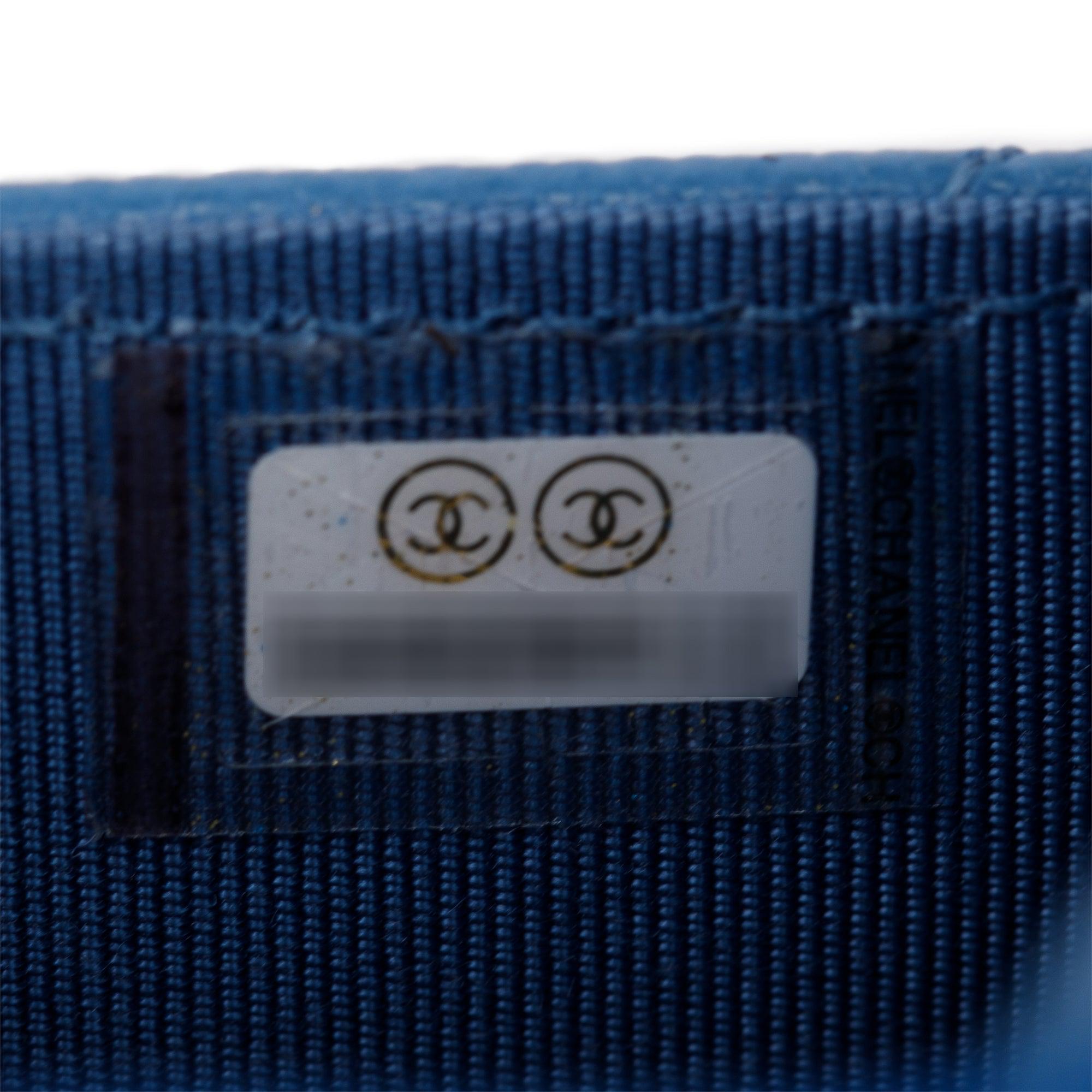 Chanel 2020 Blue Caviar Leather Classic Wallet on Chain w/ Box & Receipt