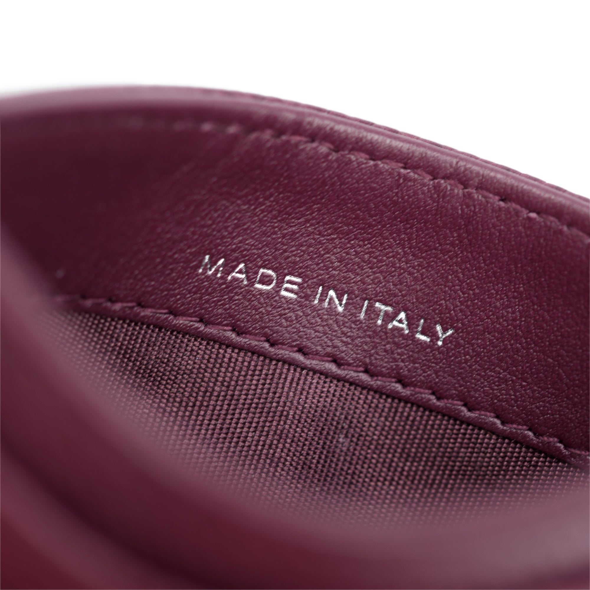 Chanel 2020 Burgundy Camellia Embossed Caviar Leather Classic Card Holder w/ Authenticity Card