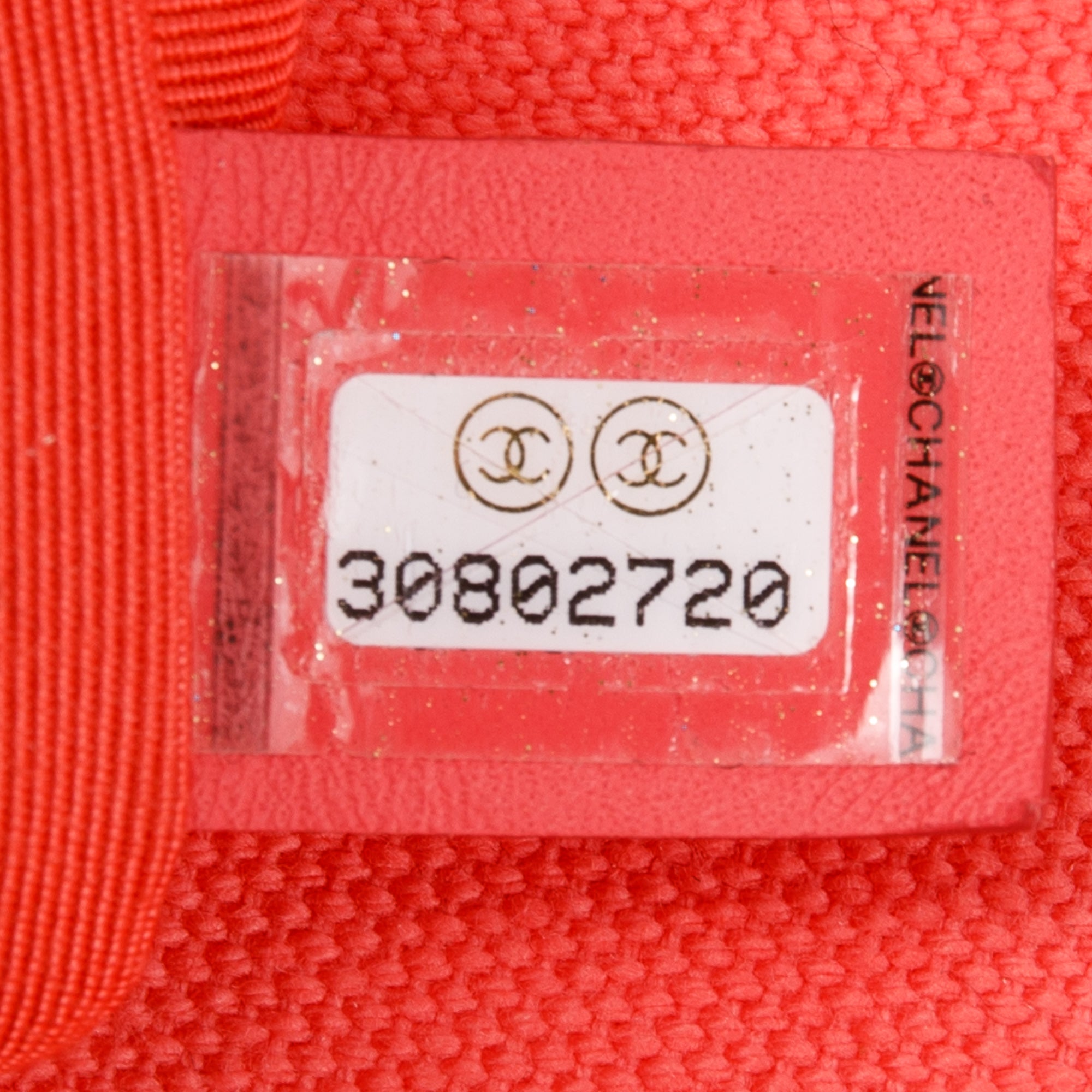 Chanel 2020 Coral Quilted Cotton Canvas Medium 19 Flap Bag w/ Box, Receipt & Authenticity Card