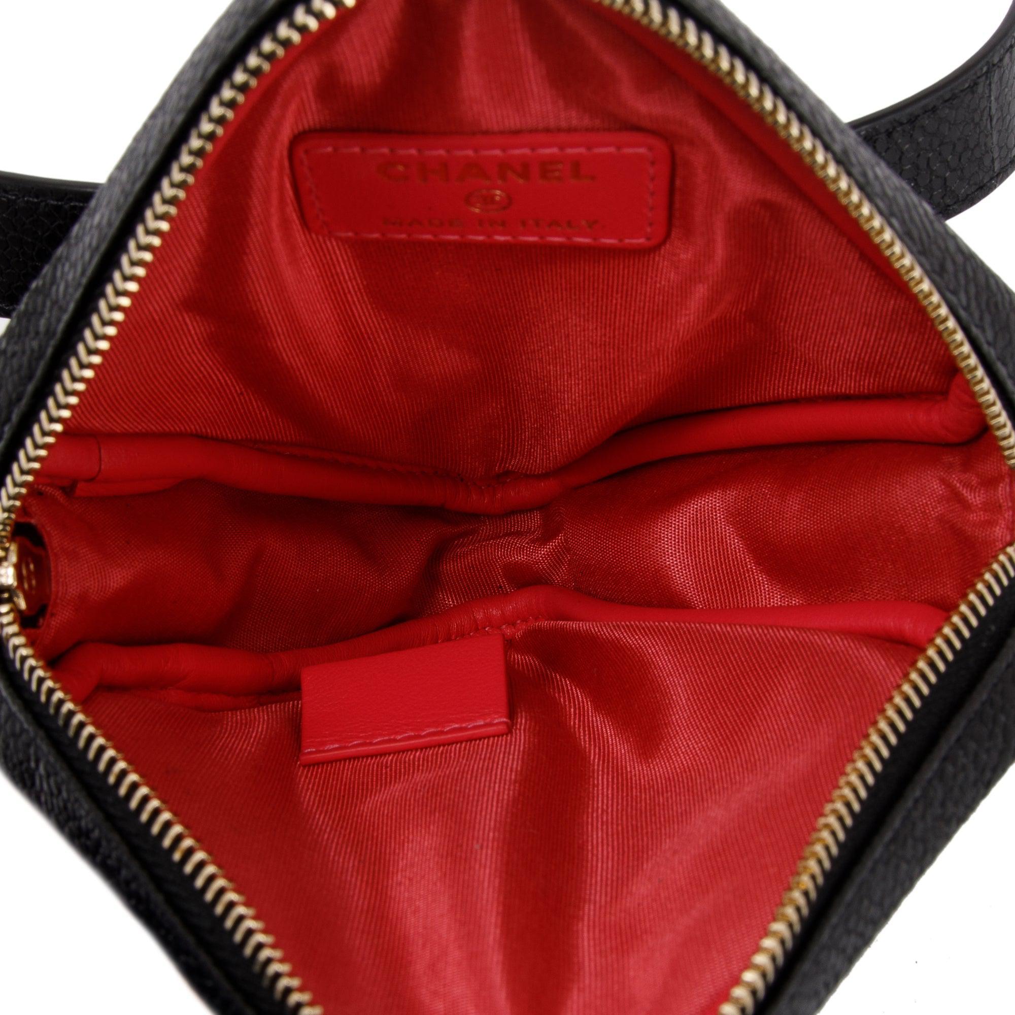 Chanel 2020 Quilted Caviar Leather CC Diamond Belt Bag w/ Box & Authenticity