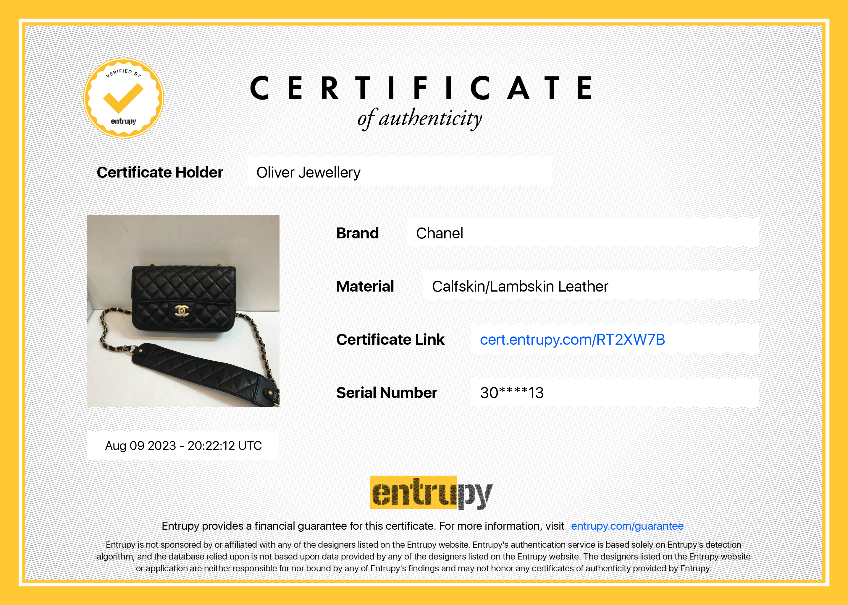 Chanel 2020 Small Black Lambskin Strap Into Flap Bag w/ Box & Authenticity Card