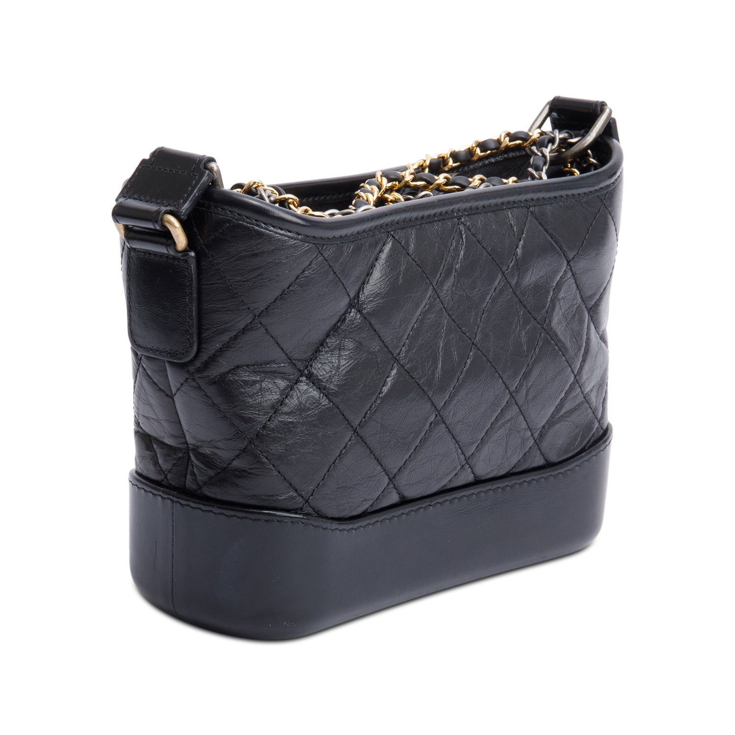Chanel 2021 Black Aged Calfskin Leather Small Gabrielle Hobo w/ Box, Receipt & Authenticity Card