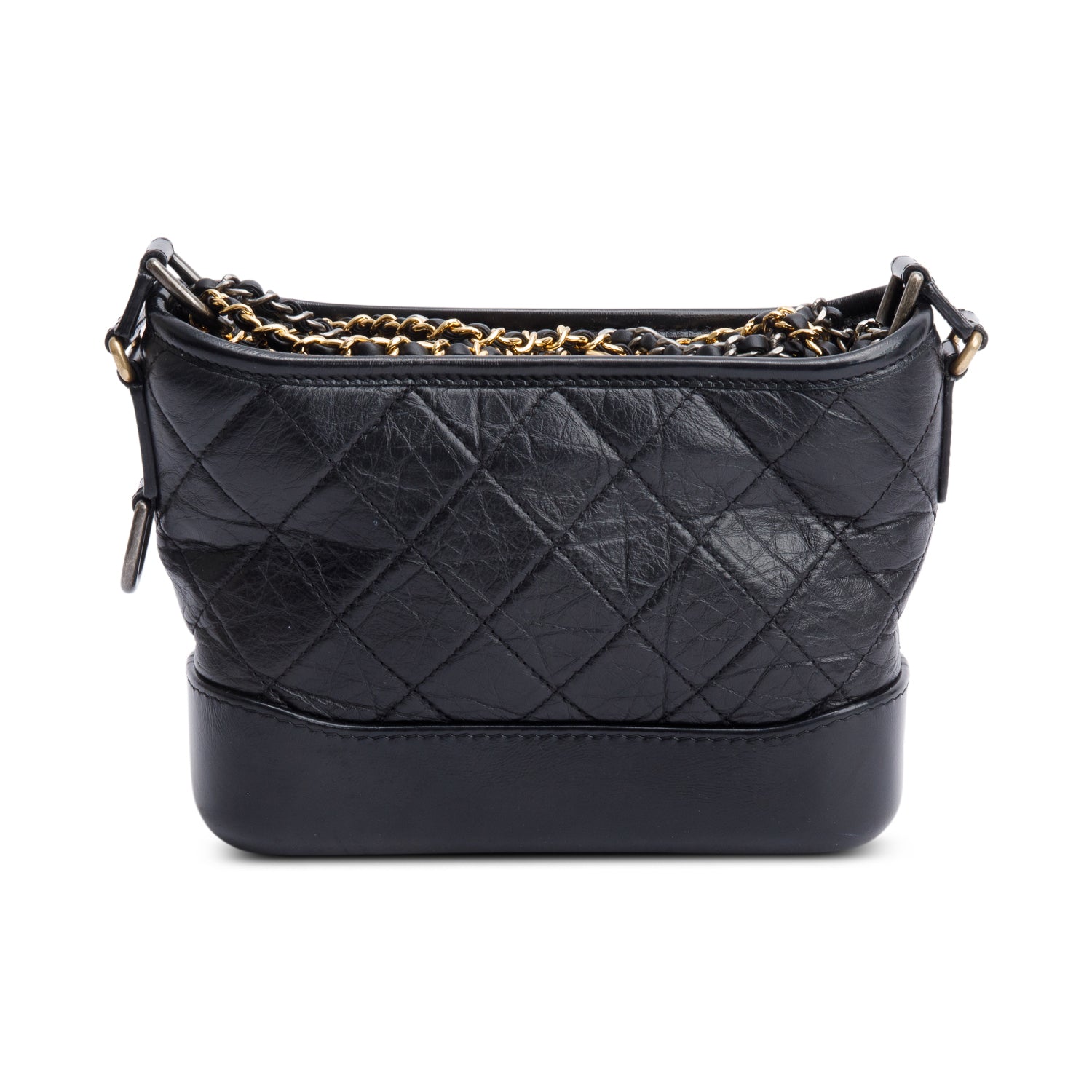 Chanel 2021 Black Aged Calfskin Leather Small Gabrielle Hobo w/ Box, Receipt & Authenticity Card
