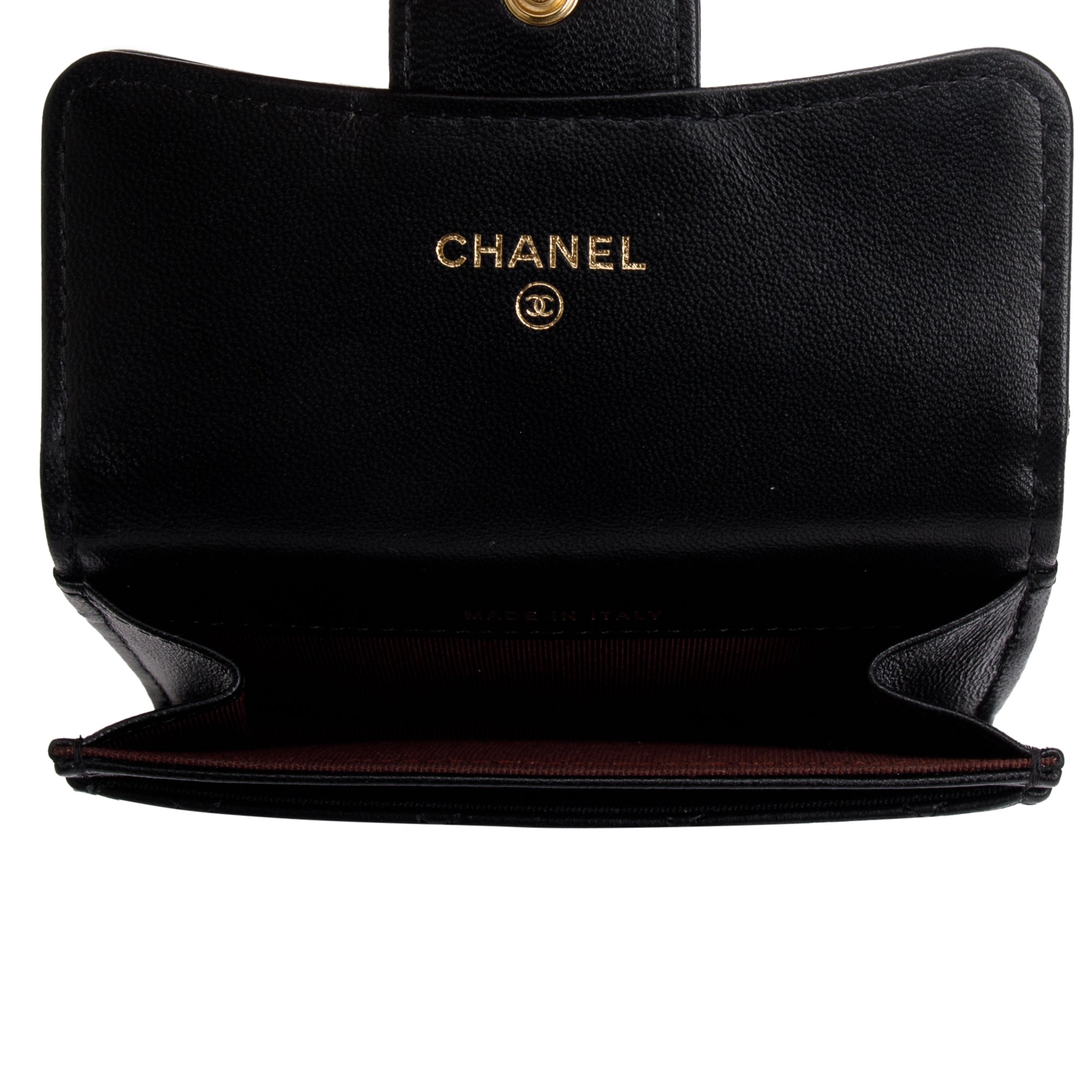 Chanel 2021 Black Caviar Leather Classic Flap Card Holder w/ Authenticity Card